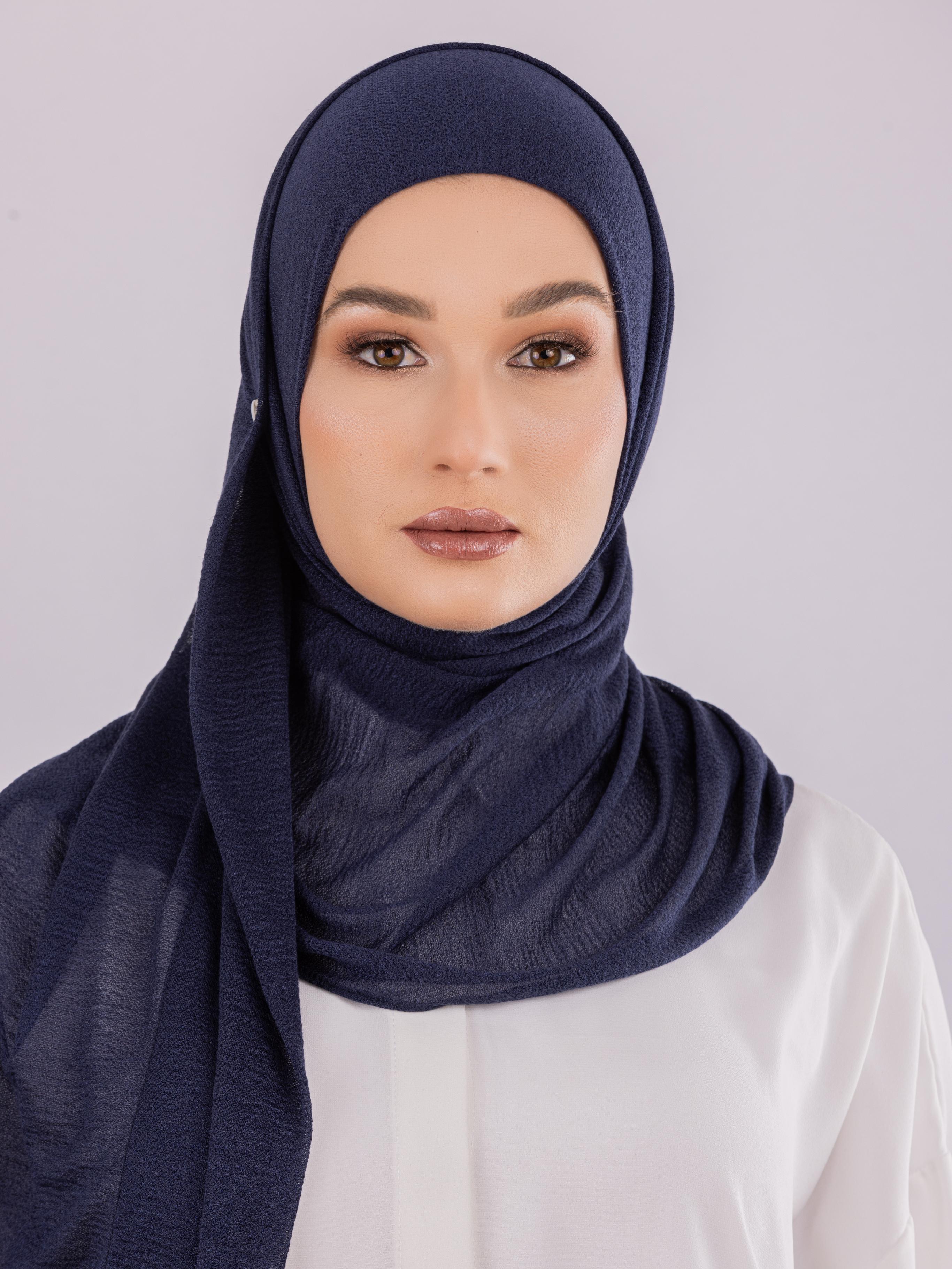 Easy To Wear Design | Malaysian Crush Cotton| Navy Blue