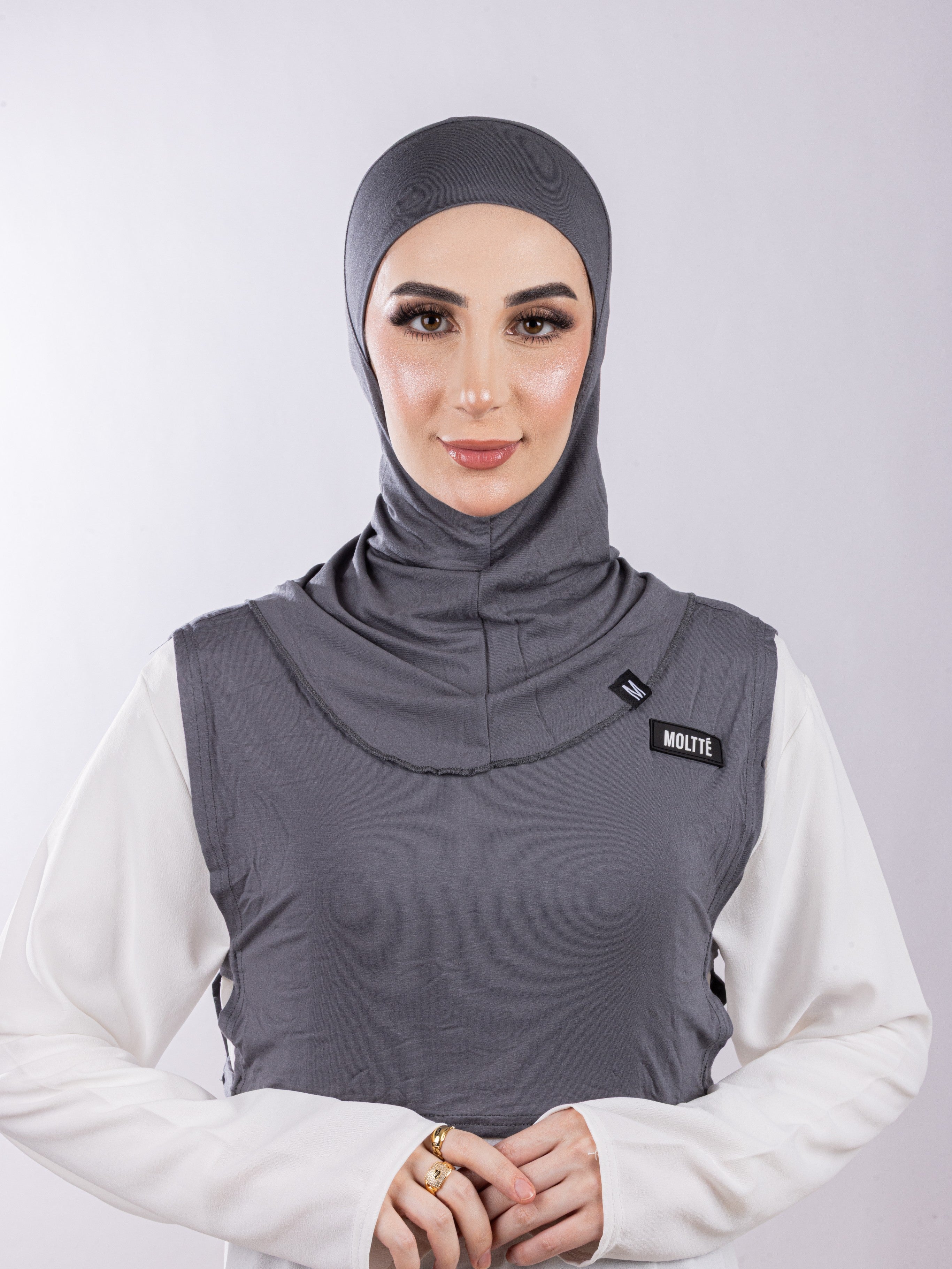 Matching Set - Full Top Collar & Full Coverage undercap | Muted Grey ( 2 Pcs )