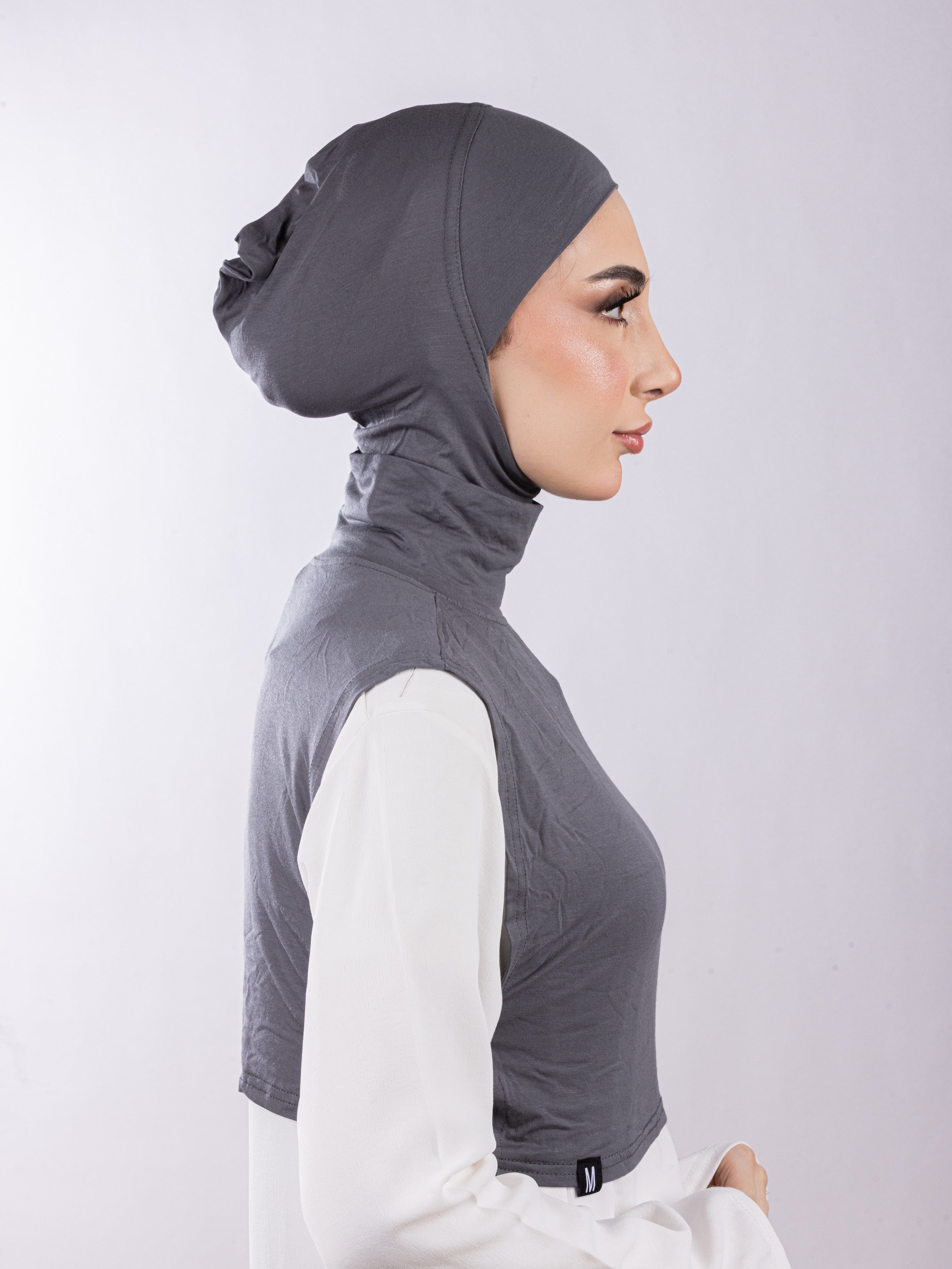 Matching Set - Full Top Collar & Full Coverage undercap | Muted Grey ( 2 Pcs )