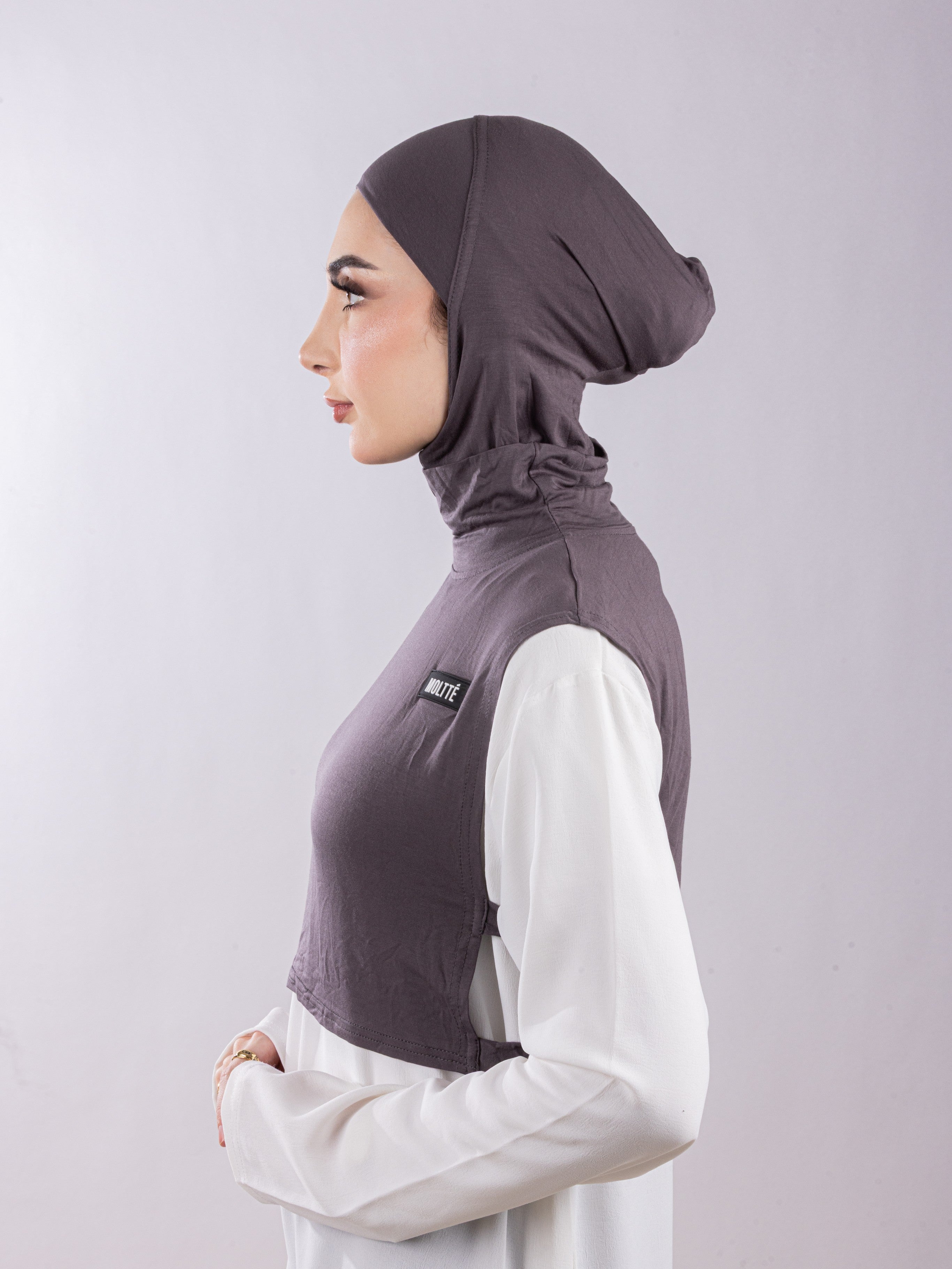 Matching Set - Full Top Collar & Full Coverage undercap | Ash Plum ( 2 Pcs )