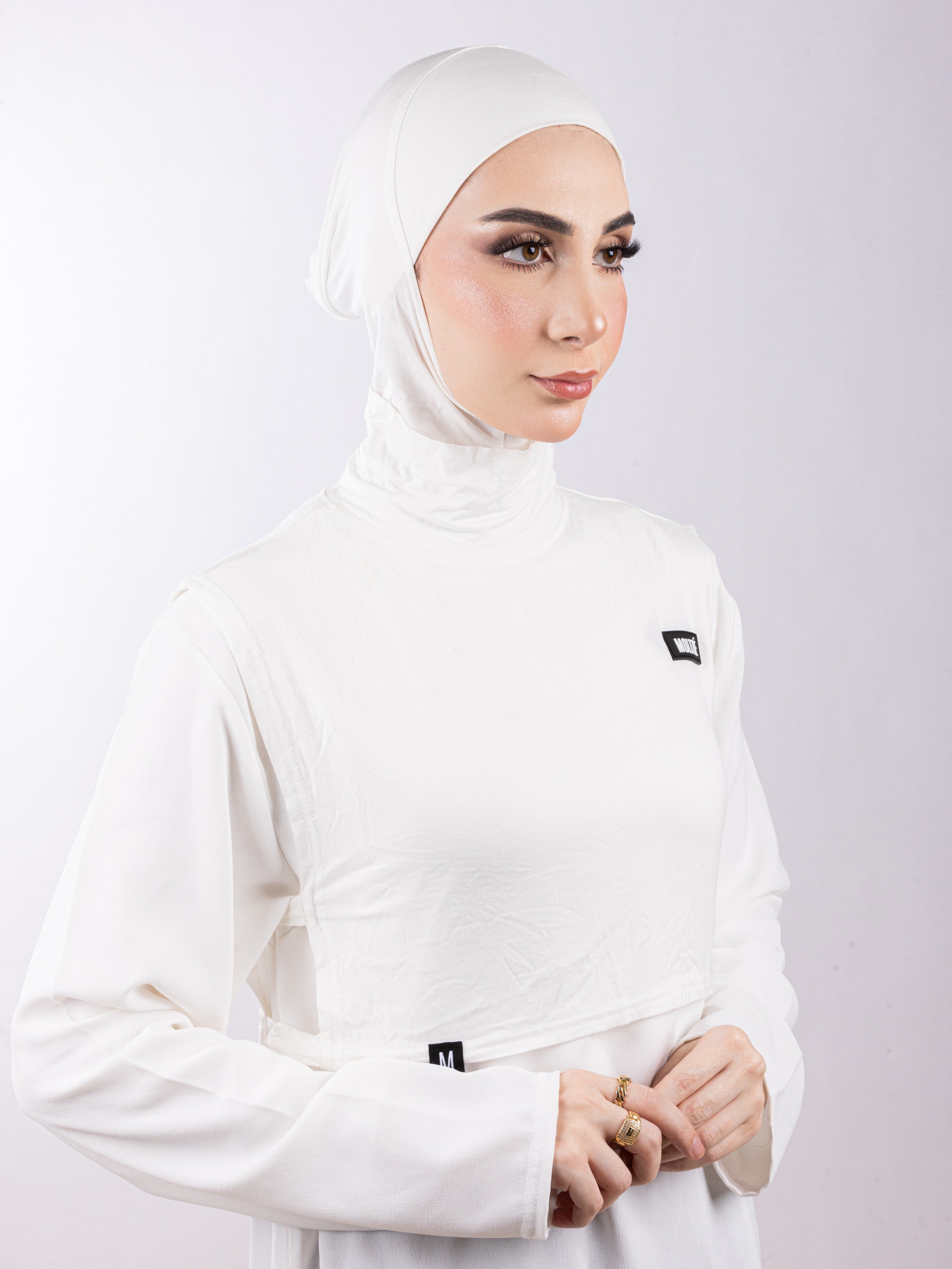 Matching Set - Full Top Collar & Full Coverage undercap | Off White ( 2 Pcs )