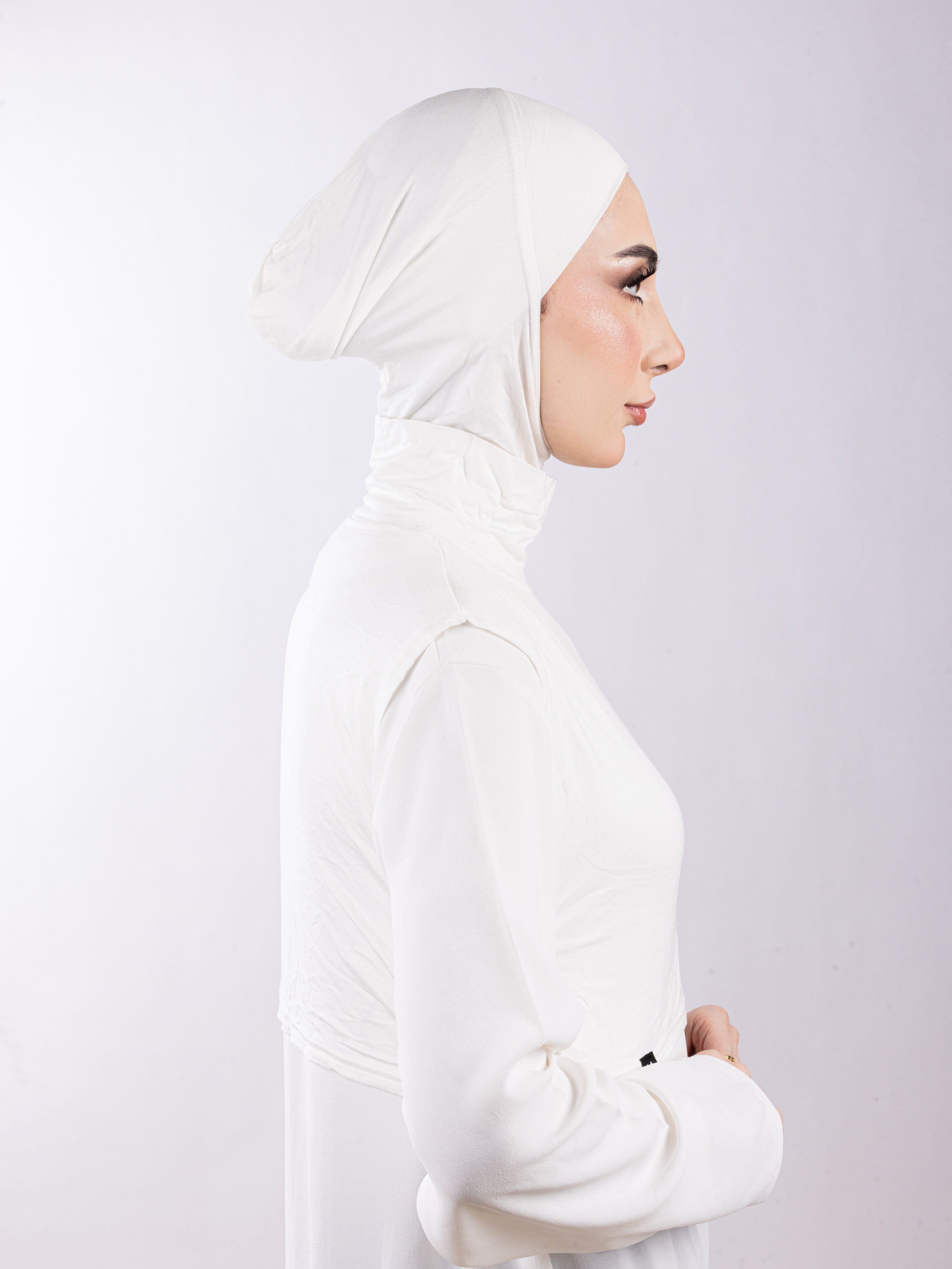 Matching Set - Full Top Collar & Full Coverage undercap | Off White ( 2 Pcs )