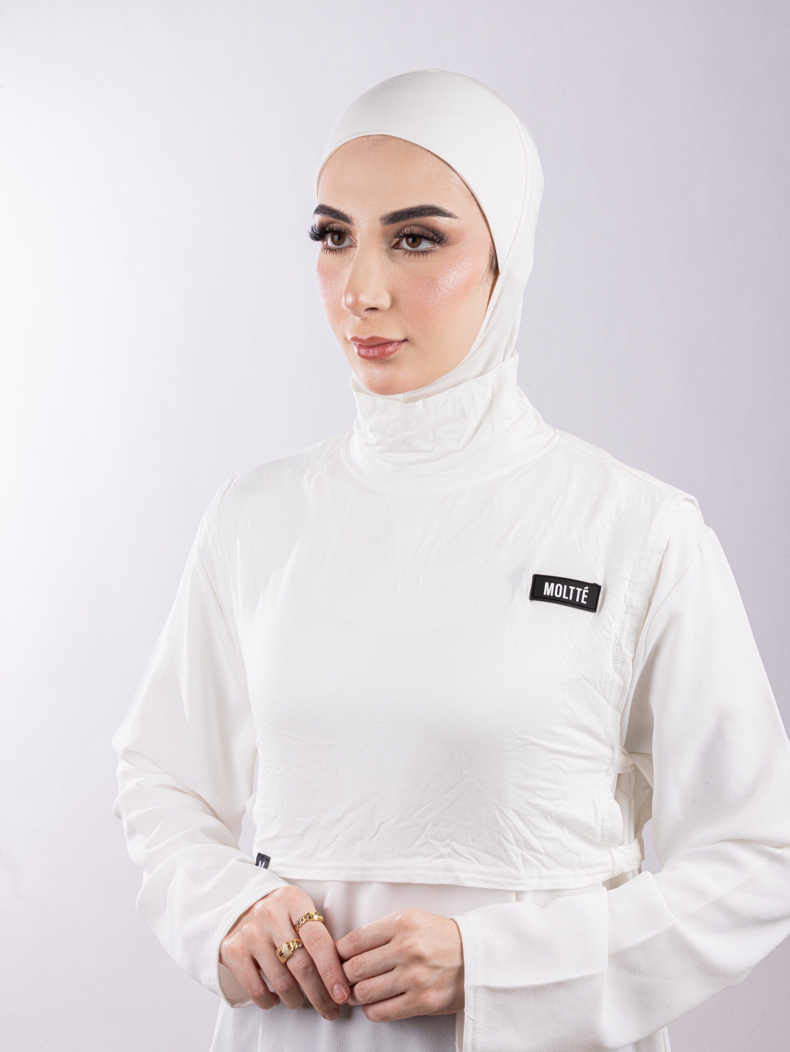 Matching Set - Full Top Collar & Full Coverage undercap | Off White ( 2 Pcs )