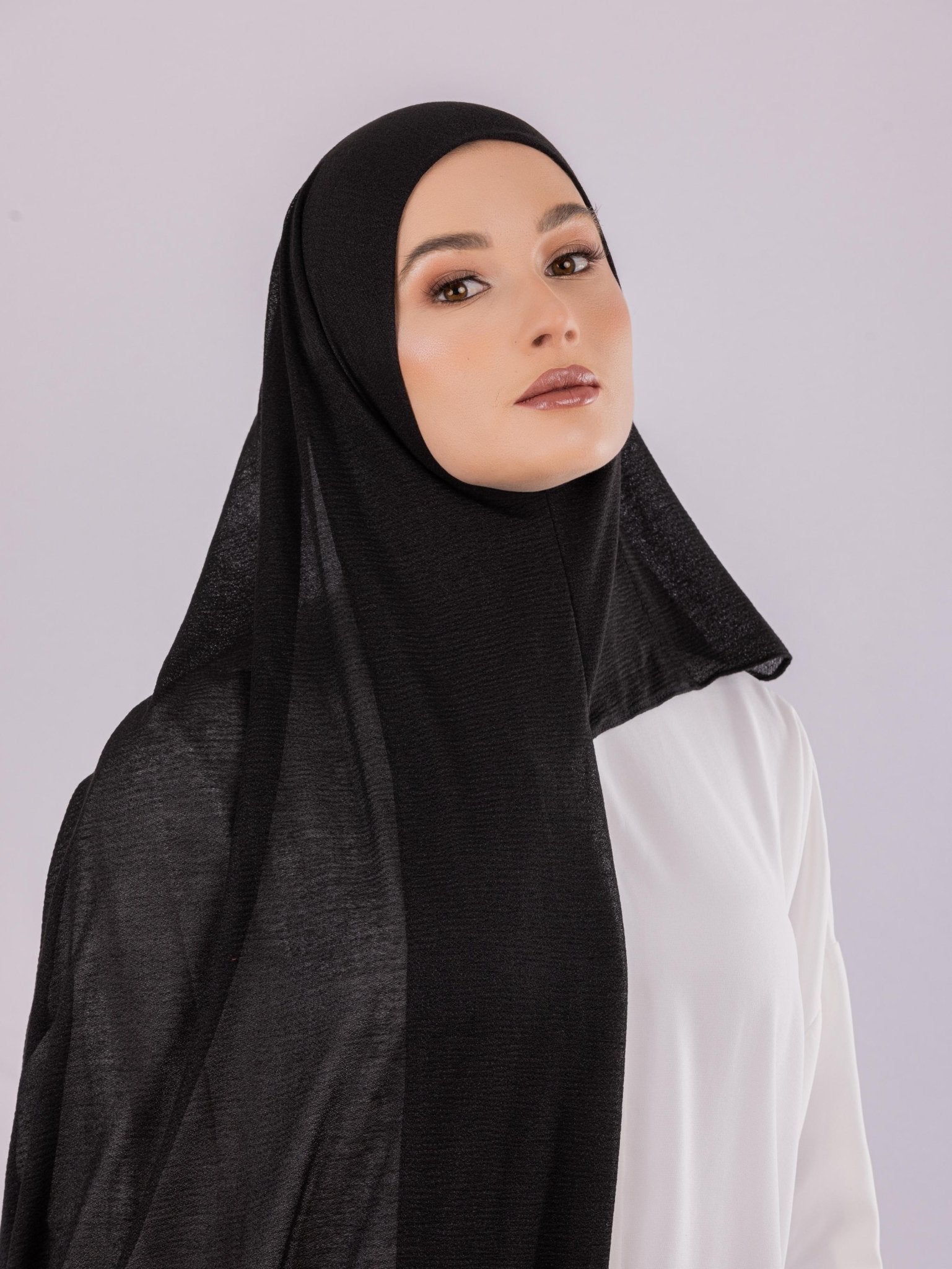 Easy To Wear Design | Malaysian Crush Cotton | Black - MOLTTE
