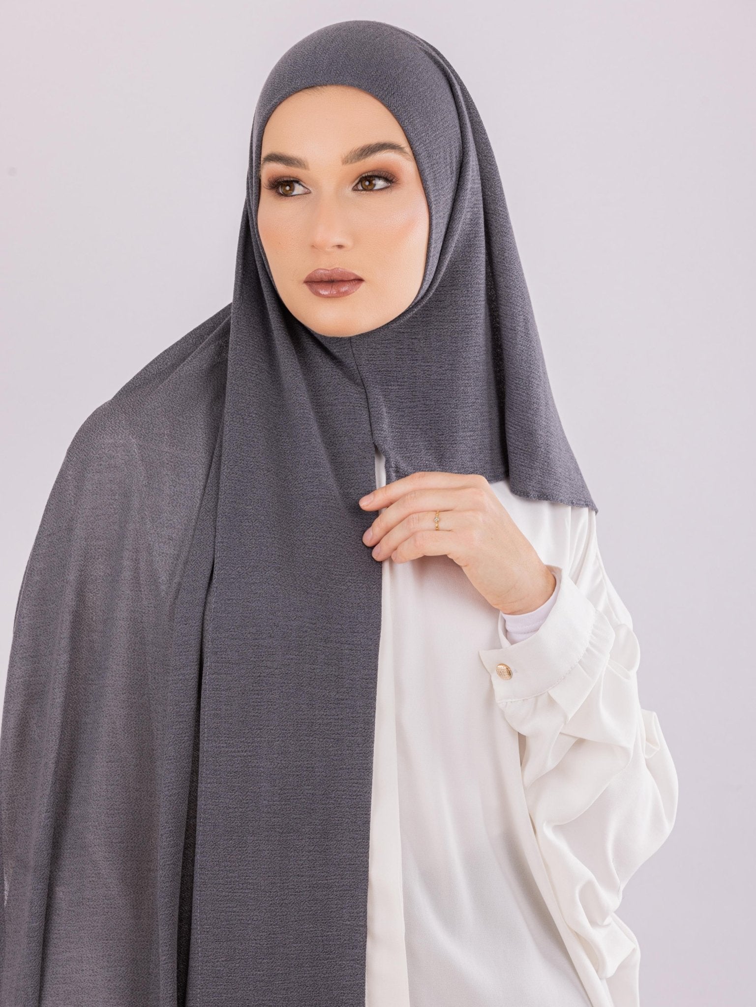 Easy To Wear Design | Malaysian Crush Cotton | Charcoal Purple - MOLTTE