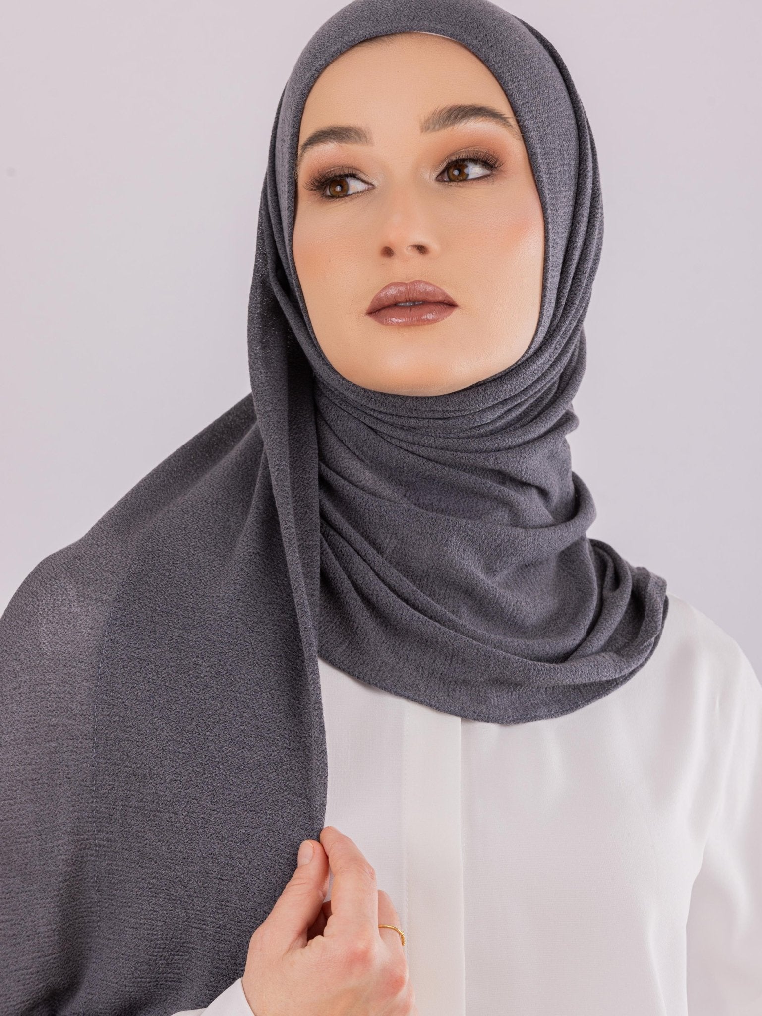 Easy To Wear Design | Malaysian Crush Cotton | Charcoal Purple - MOLTTE