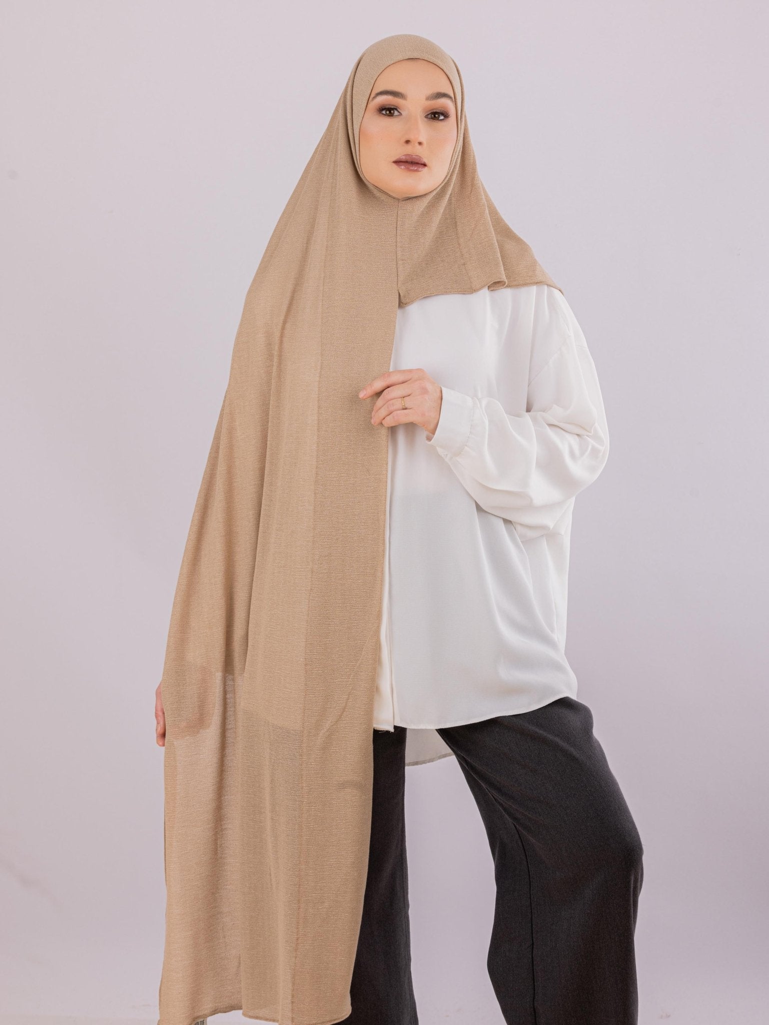 Easy To Wear Design | Malaysian Crush Cotton | Khaki Tan - MOLTTE
