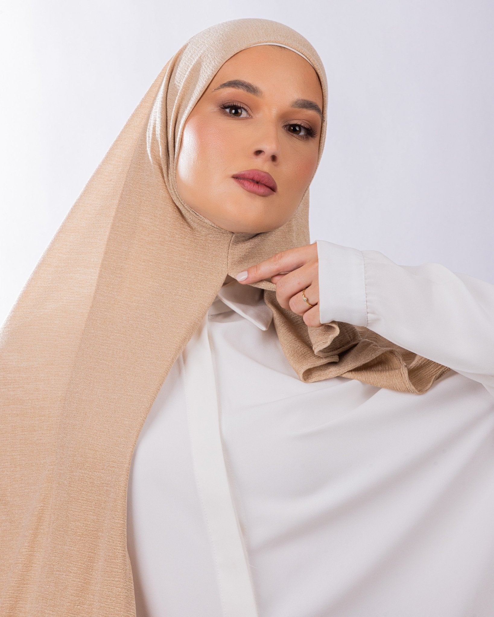 Easy To Wear Design | Malaysian Crush Cotton | Light Mocha - MOLTTE