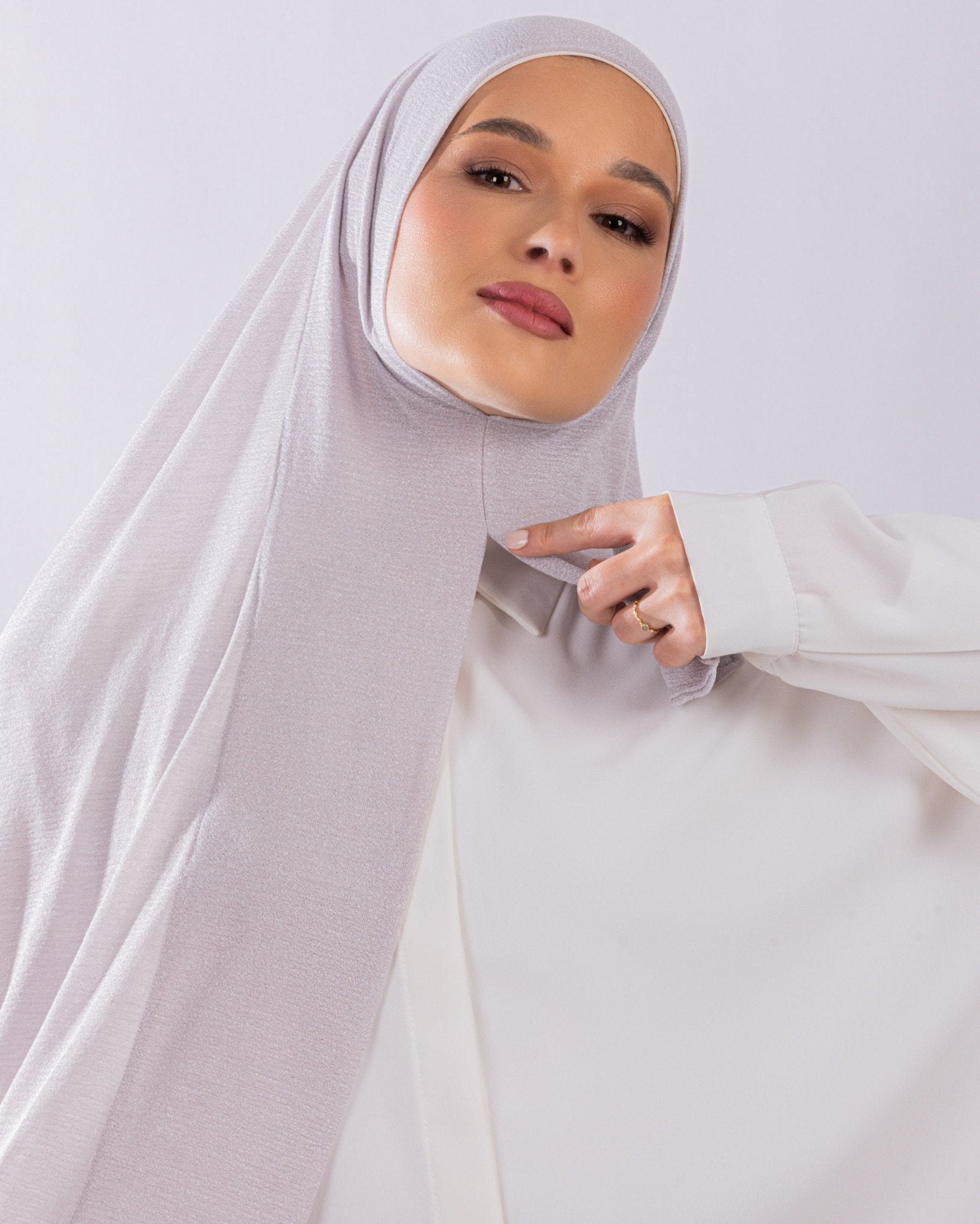 Easy To Wear Design | Malaysian Crush Cotton | Lilac Gray - MOLTTE