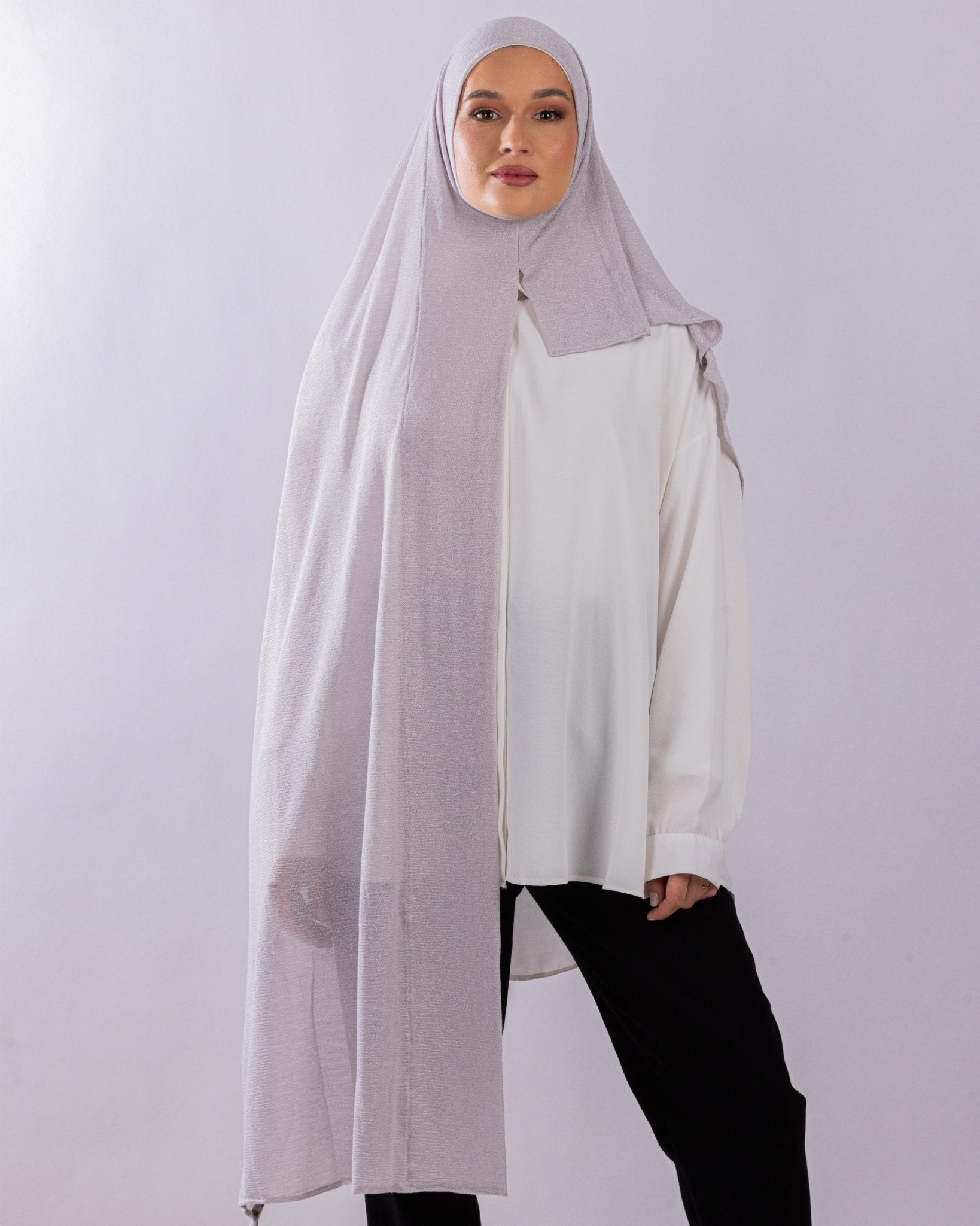 Easy To Wear Design | Malaysian Crush Cotton | Lilac Gray - MOLTTE