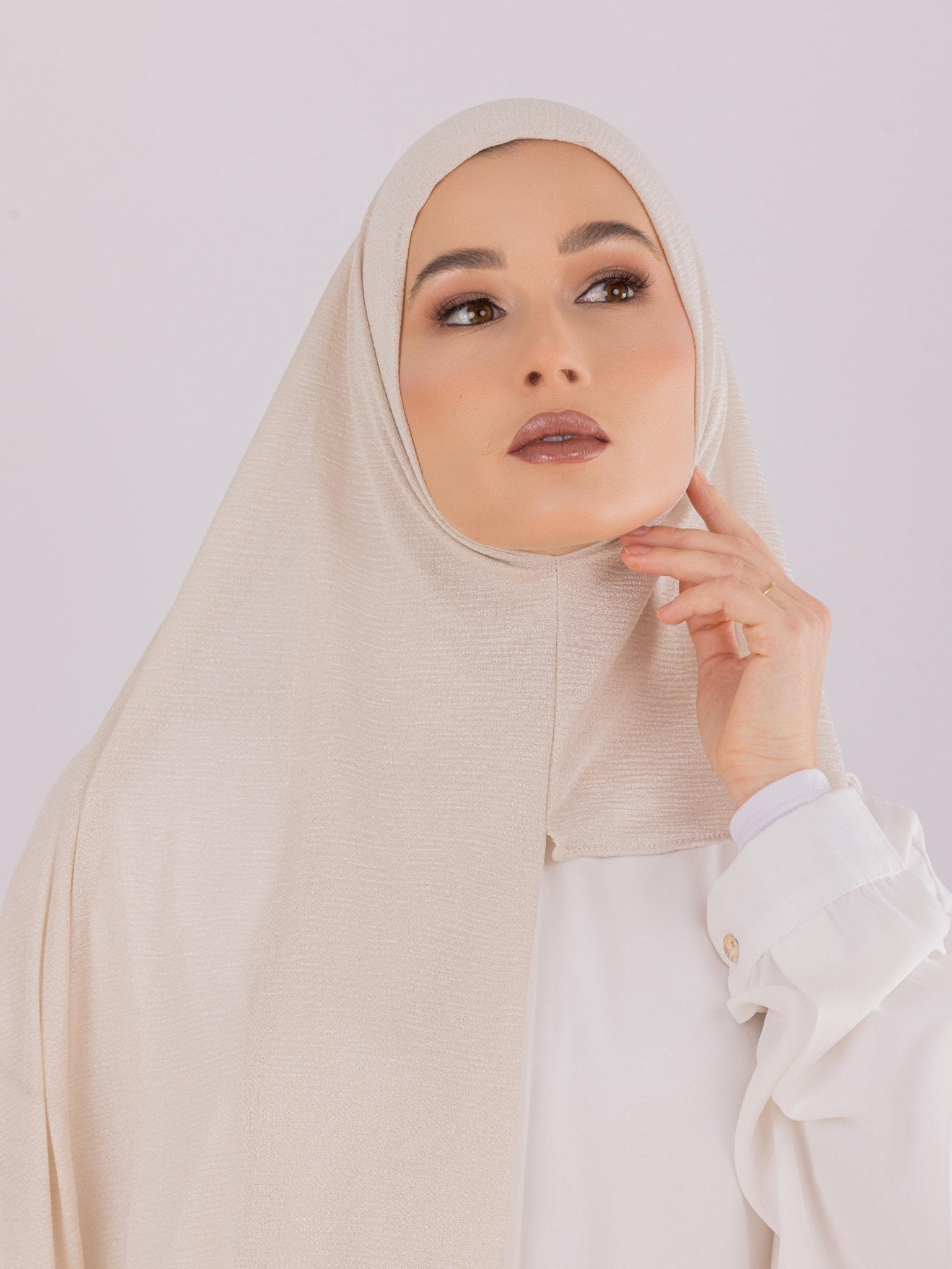 Easy To Wear Design | Malaysian Crush Cotton | Pale Beige - MOLTTE