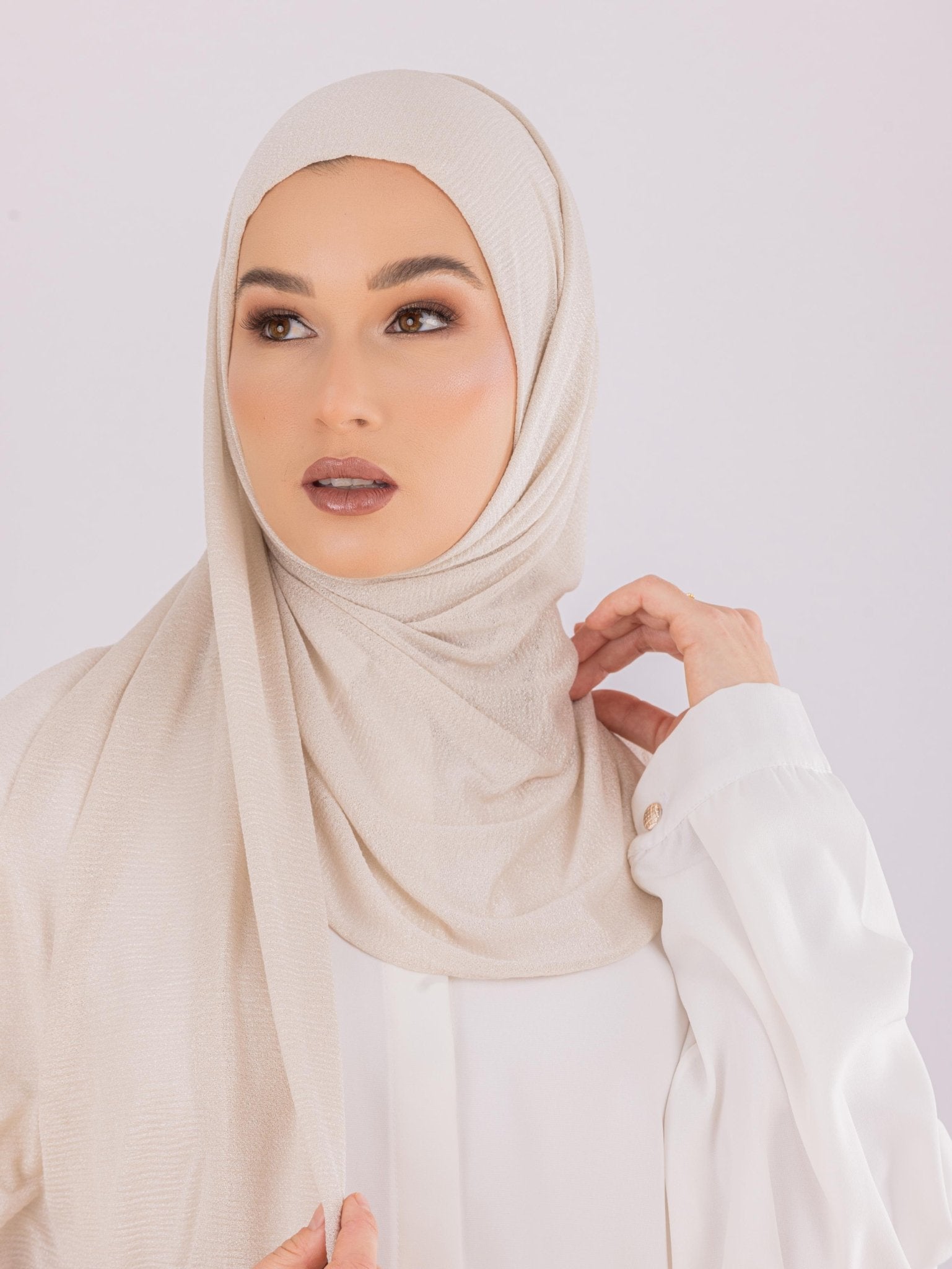 Easy To Wear Design | Malaysian Crush Cotton | Pale Beige - MOLTTE