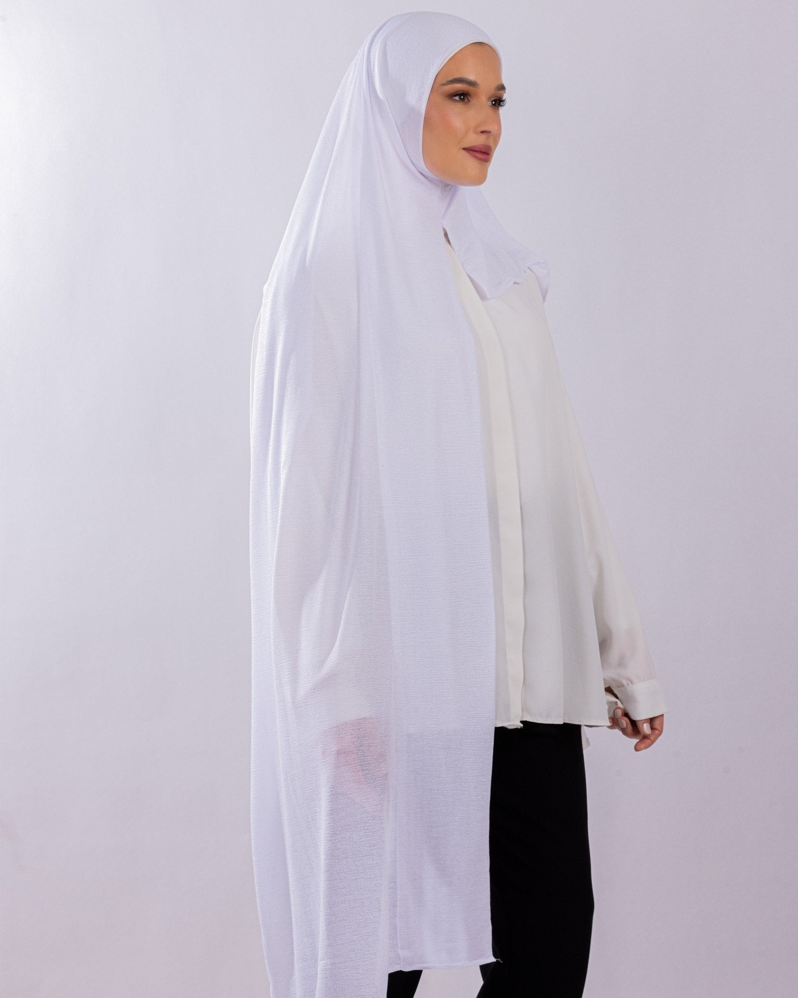 Easy To Wear Design | Malaysian Crush Cotton | White - MOLTTE