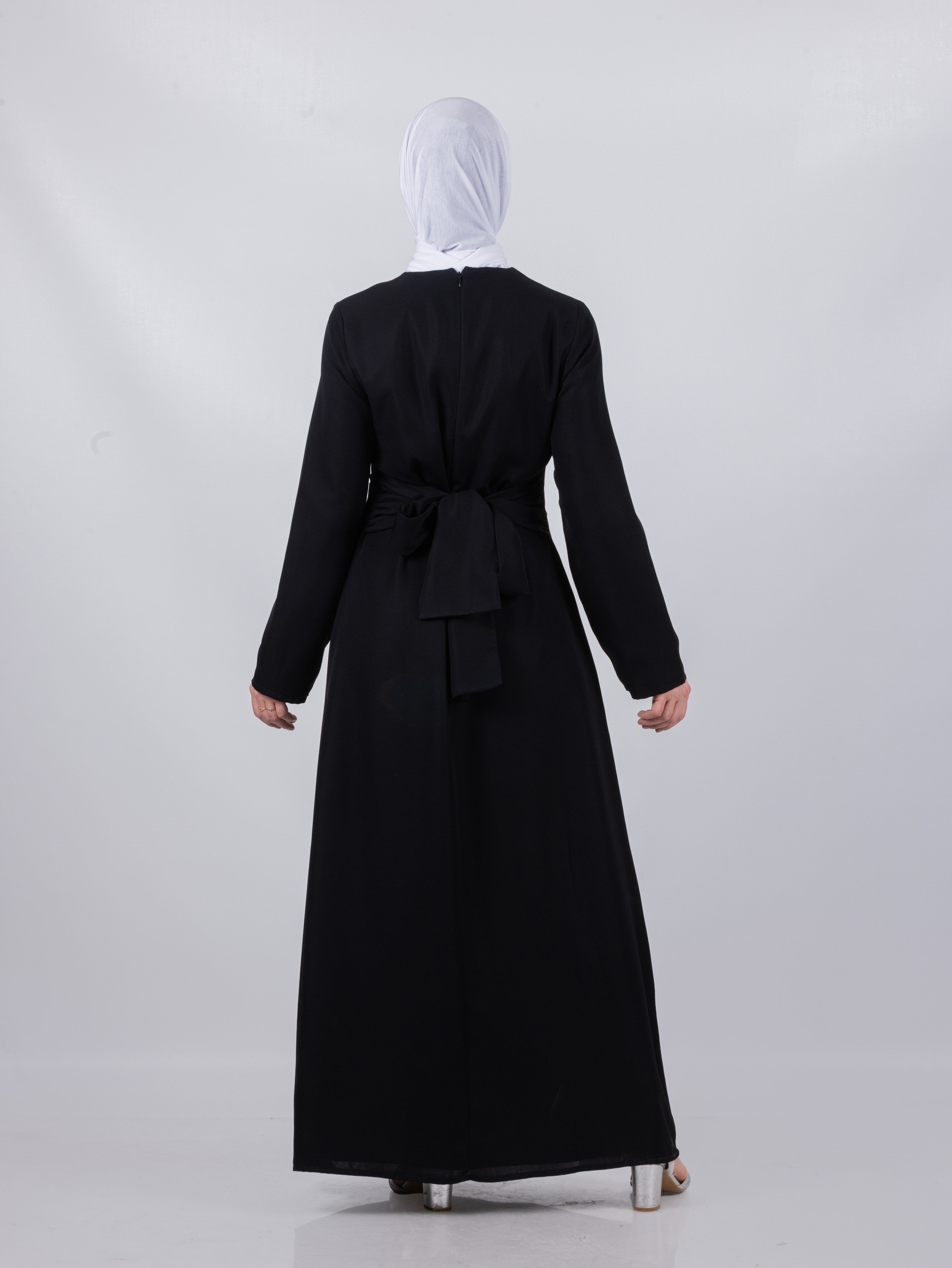 Tie Waist Maxi Dress - Black
