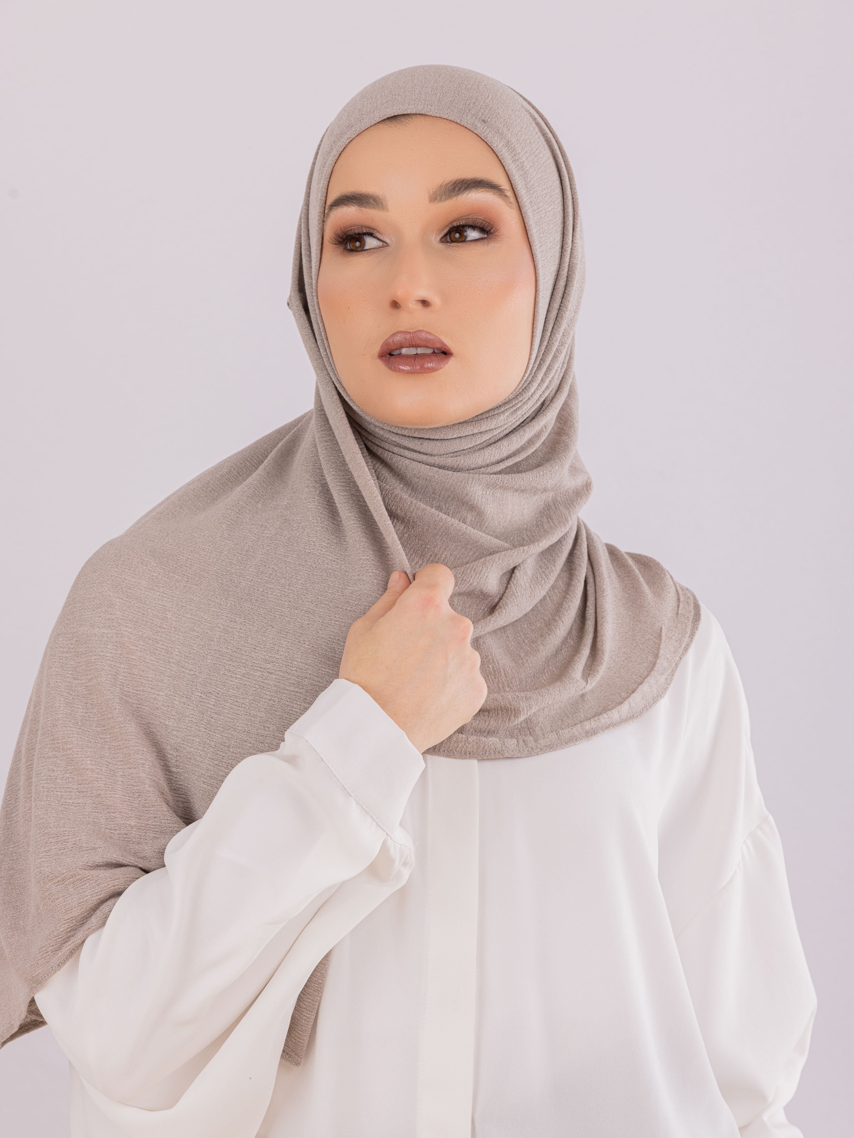 Malaysian Crush Cotton | Stitched from Side | Warm Taupe