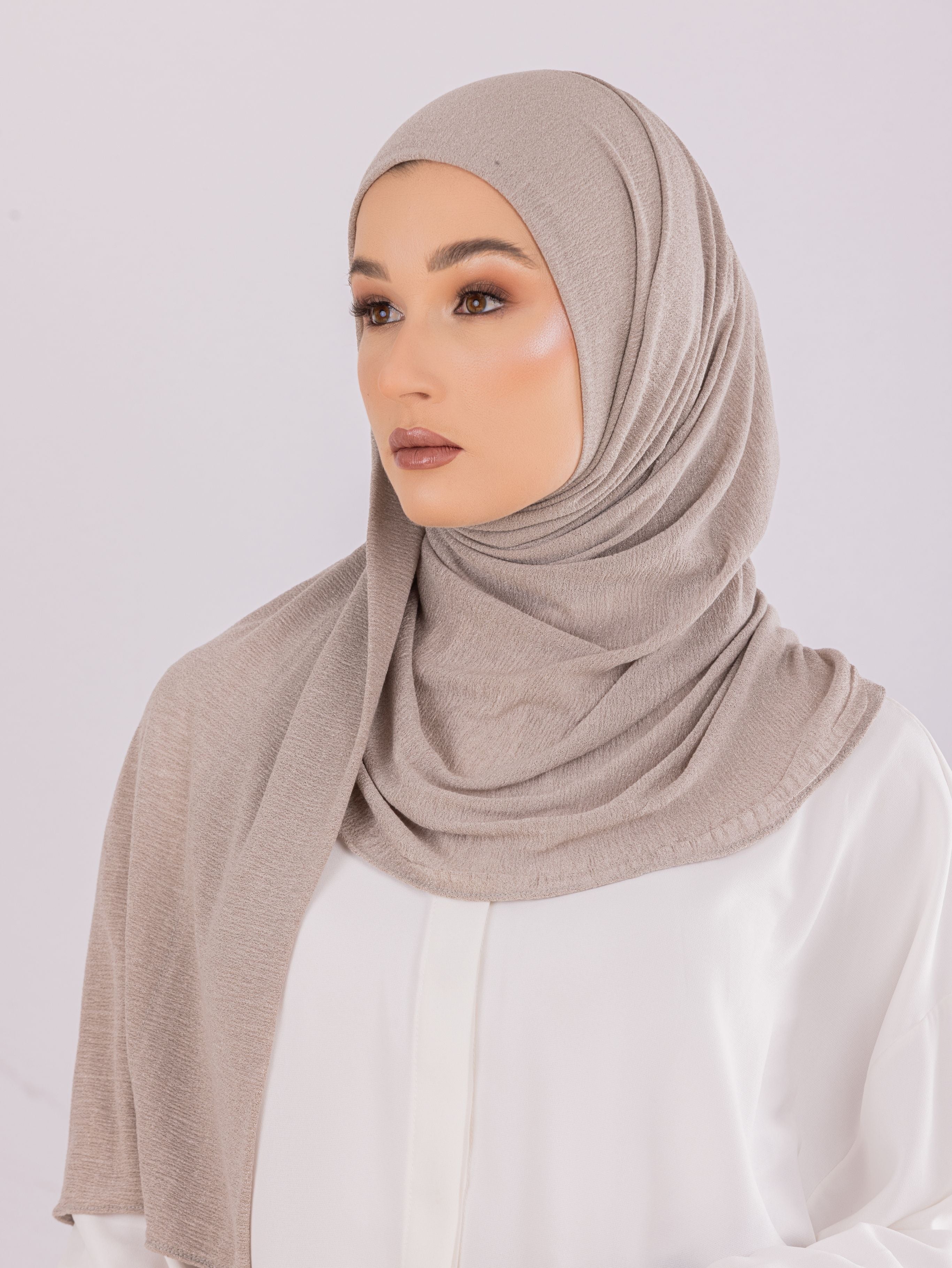 Malaysian Crush Cotton | Stitched from Side | Warm Taupe