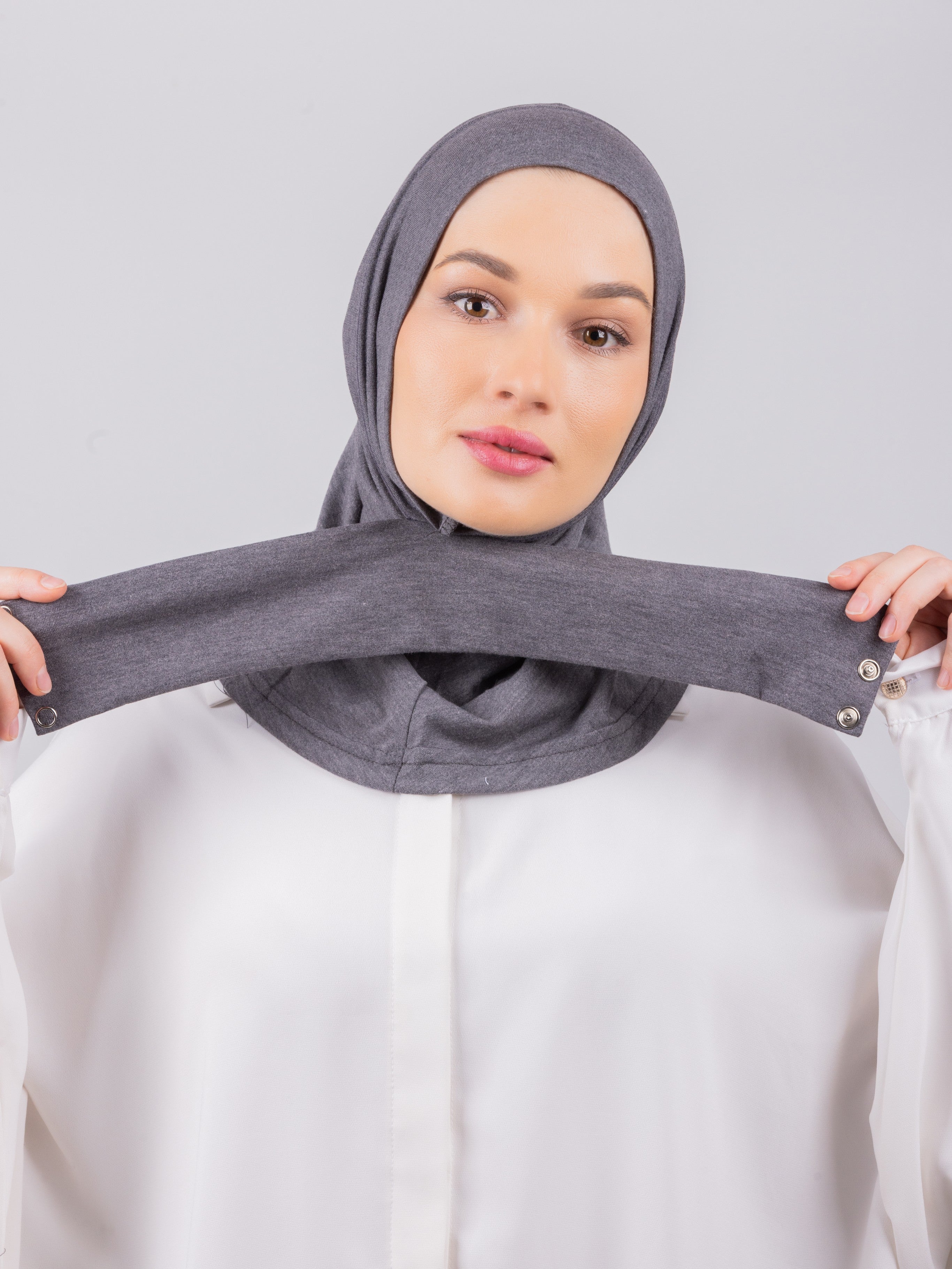 TriLock™ Hijab | Moltte Signature Cotton | Charcoal Grey