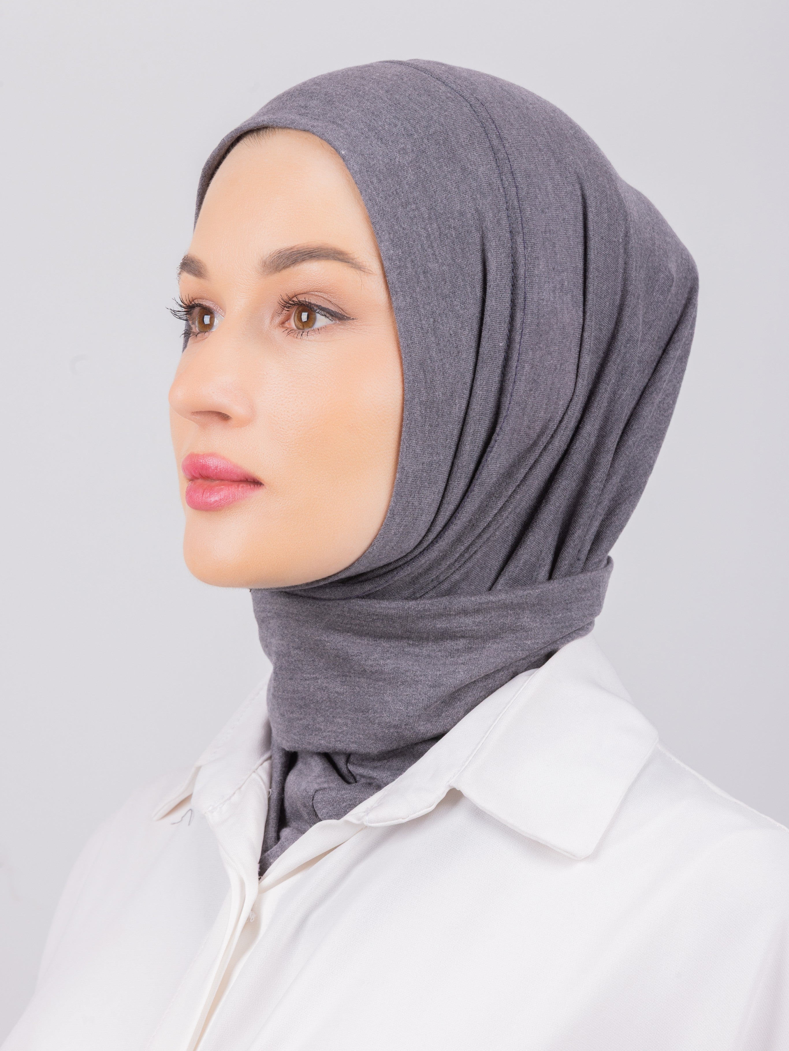 TriLock™ Hijab | Moltte Signature Cotton | Charcoal Gray