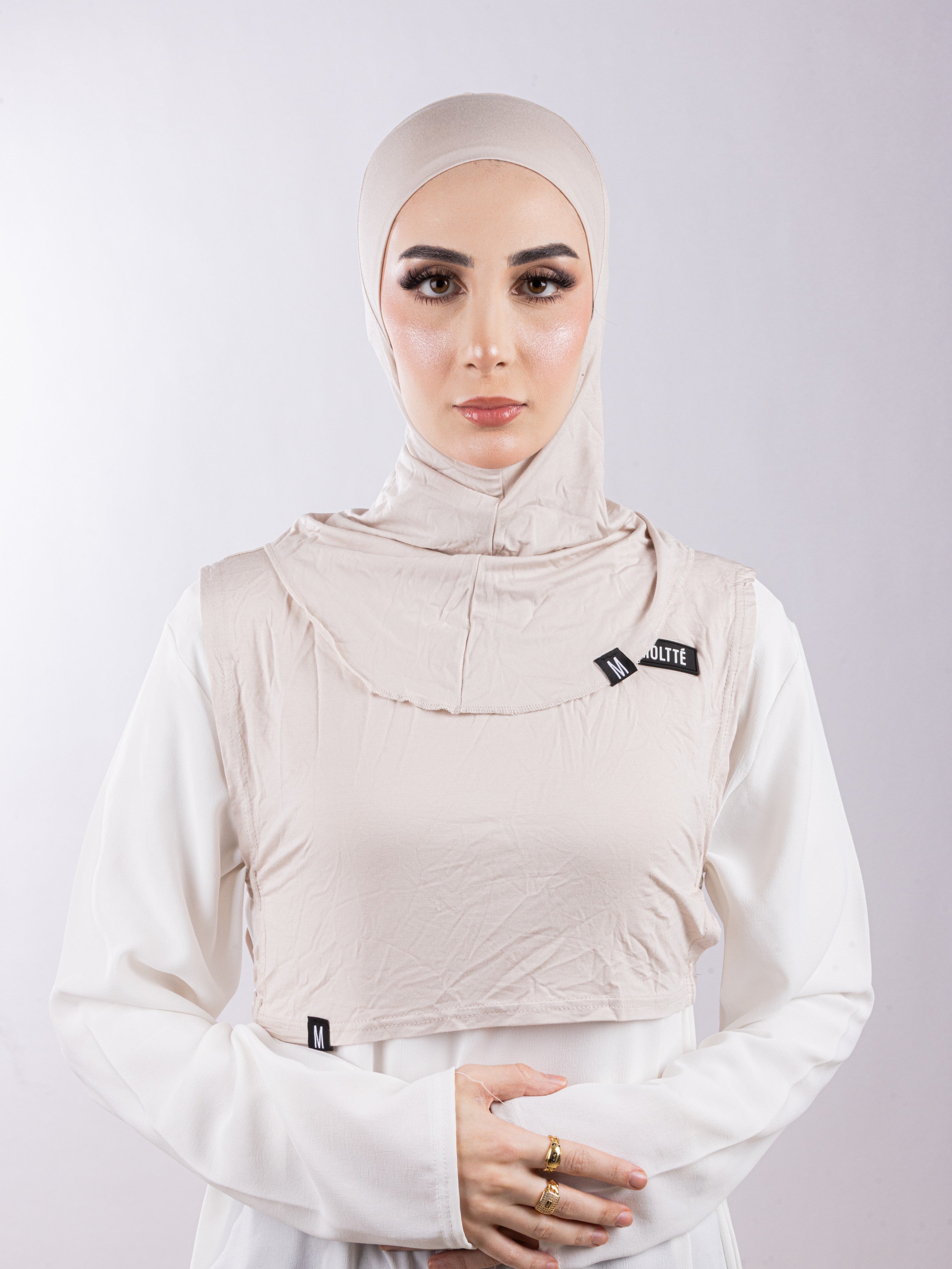 Matching Set - Full Top Collar  & Full Coverage undercap | Warm Beige ( 2 Pcs )