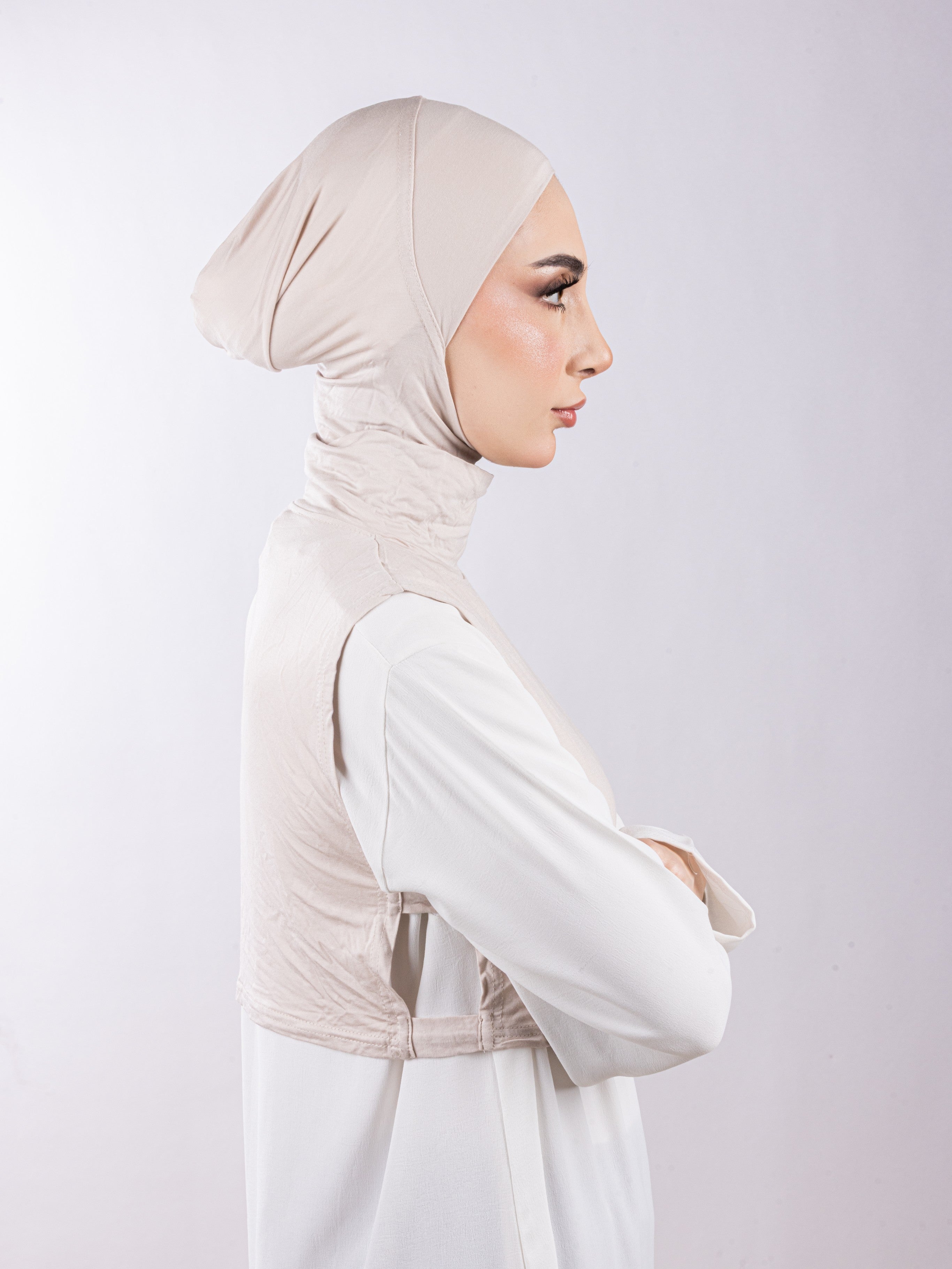 Matching Set - Full Top Collar  & Full Coverage undercap | Warm Beige ( 2 Pcs )