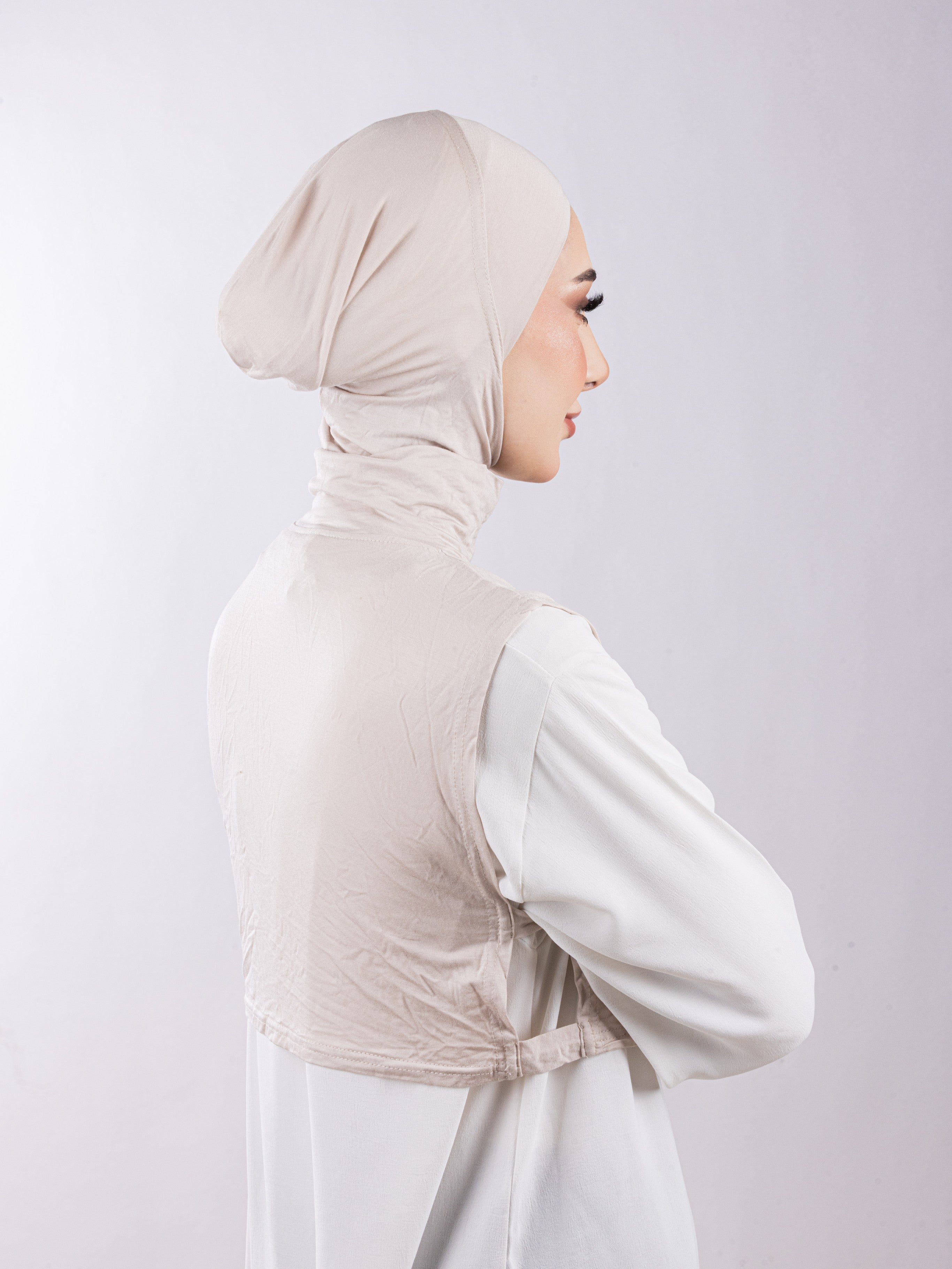 Matching Set - Full Top Collar  & Full Coverage undercap | Warm Beige ( 2 Pcs )