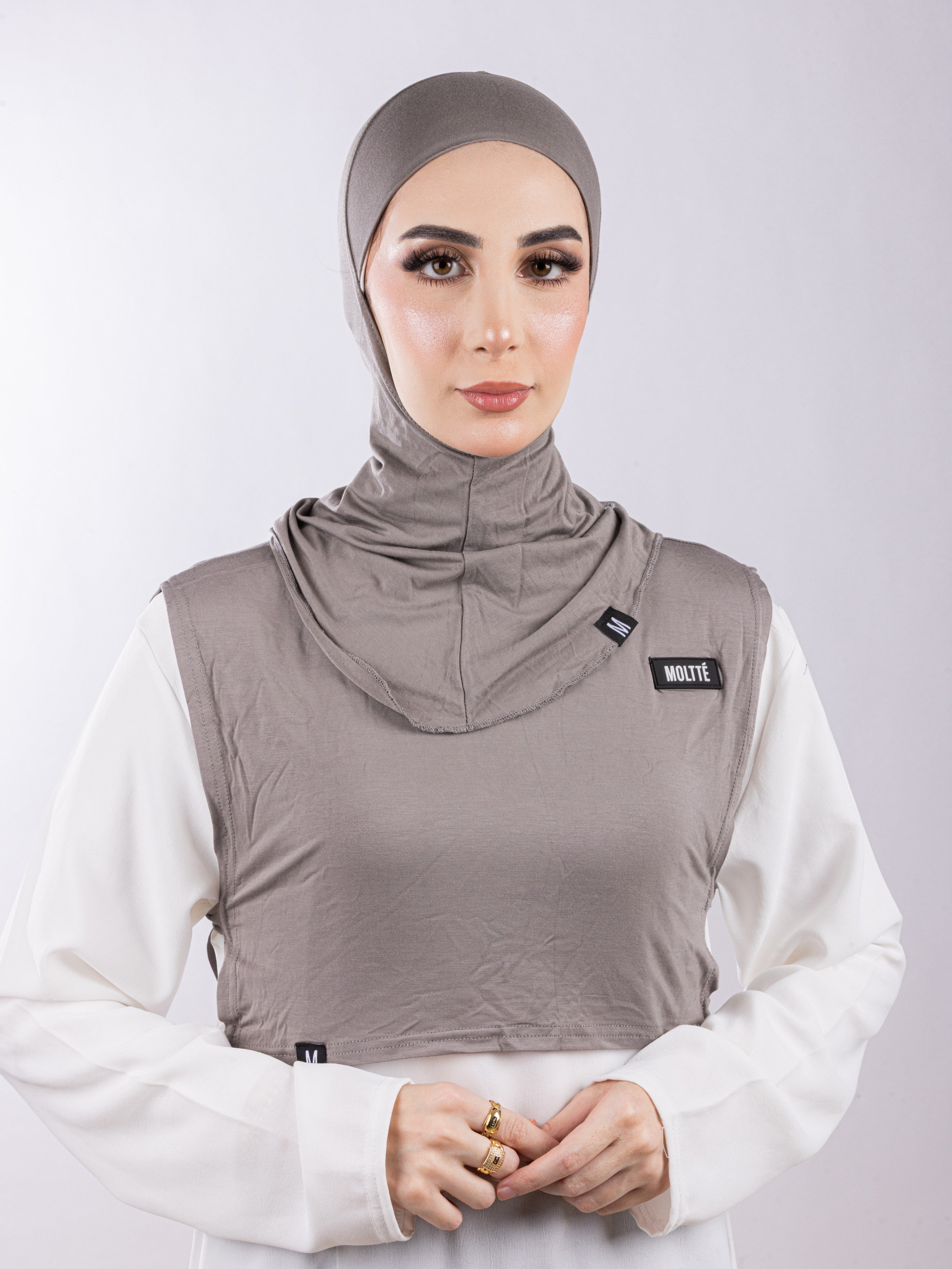 Matching Set - Full Top Collar  & Full Coverage undercap | Dusty Taupe ( 2 Pcs )
