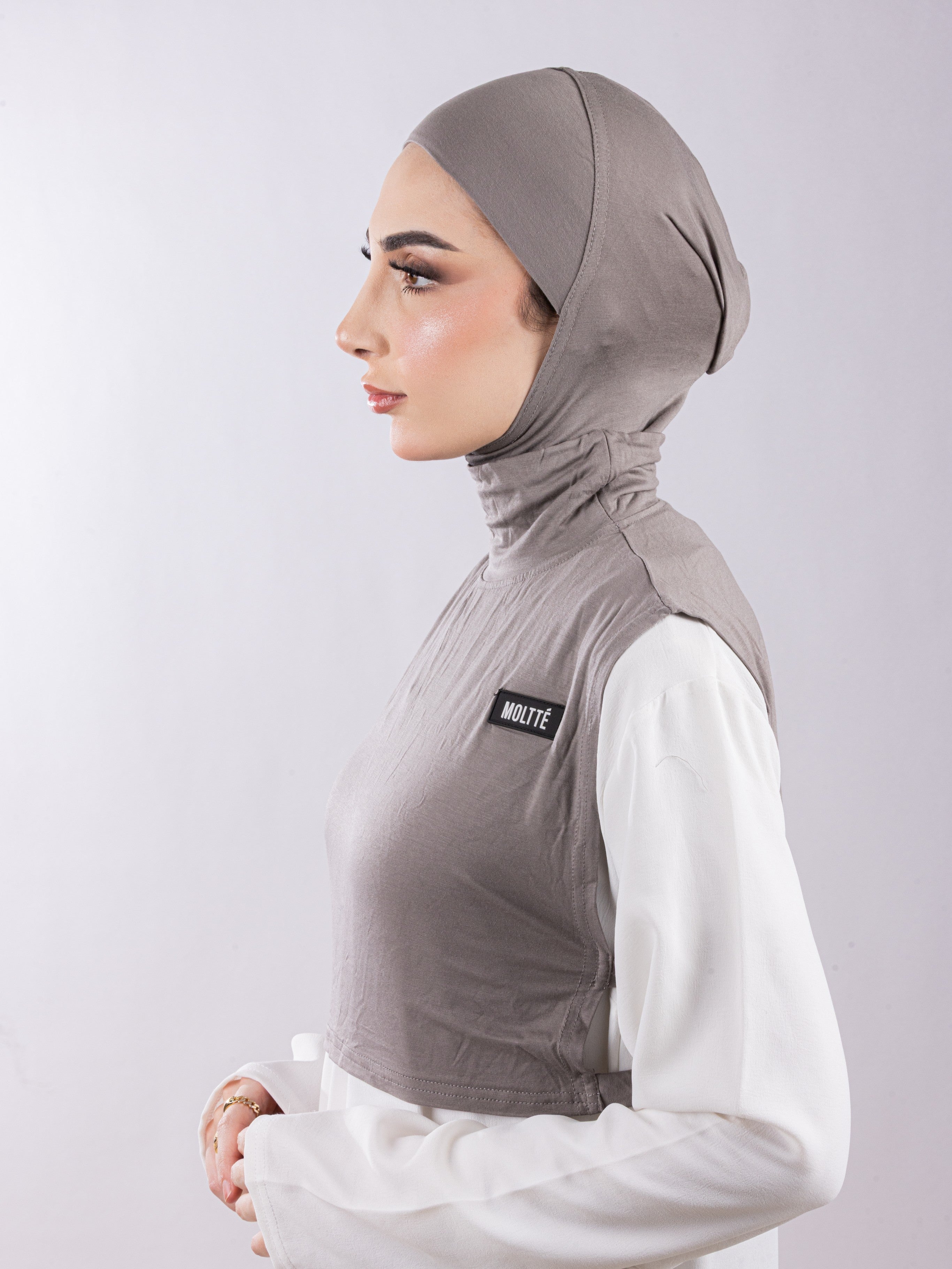 Matching Set - Full Top Collar  & Full Coverage undercap | Dusty Taupe ( 2 Pcs )