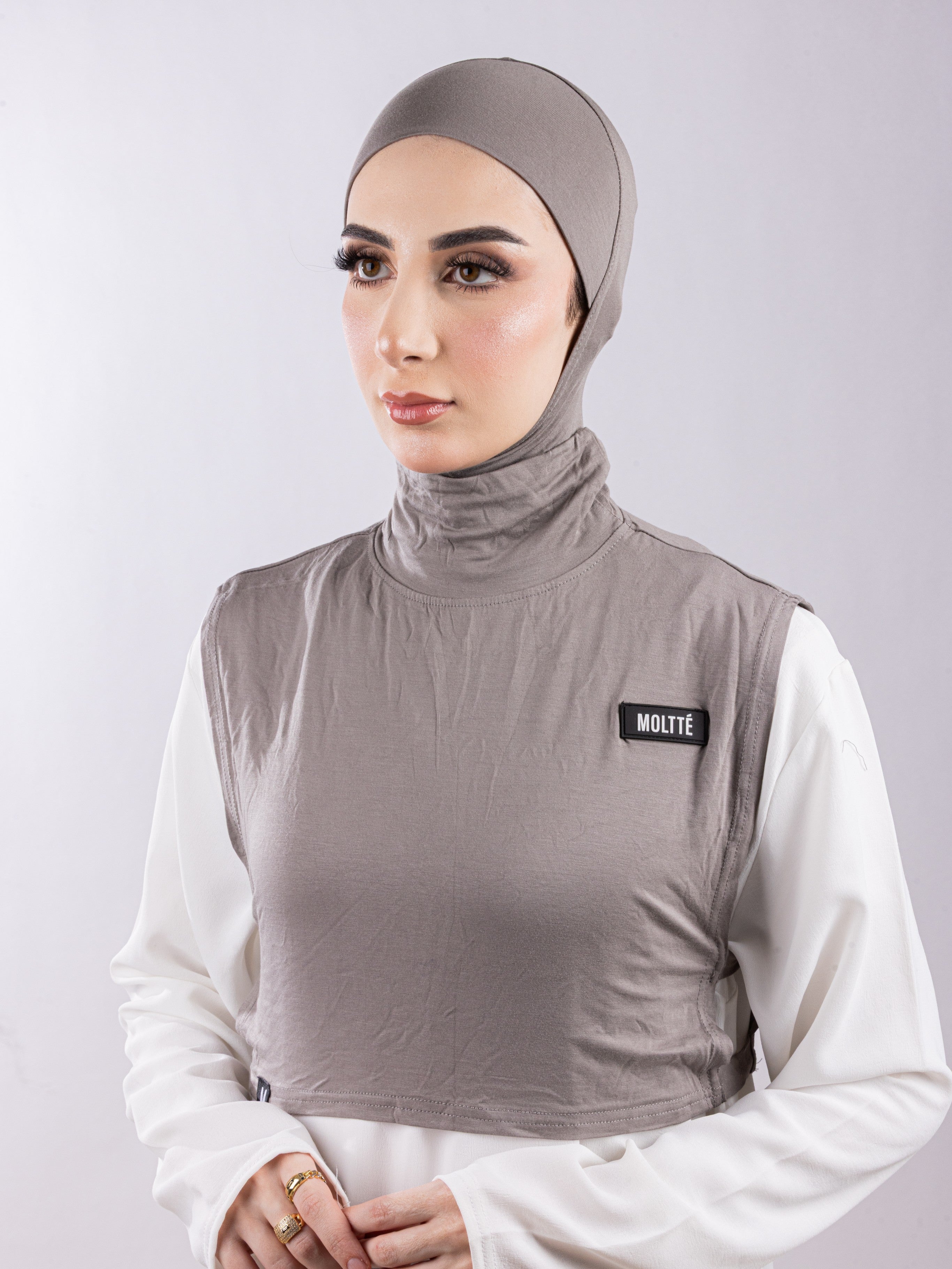 Matching Set - Full Top Collar  & Full Coverage undercap | Dusty Taupe ( 2 Pcs )