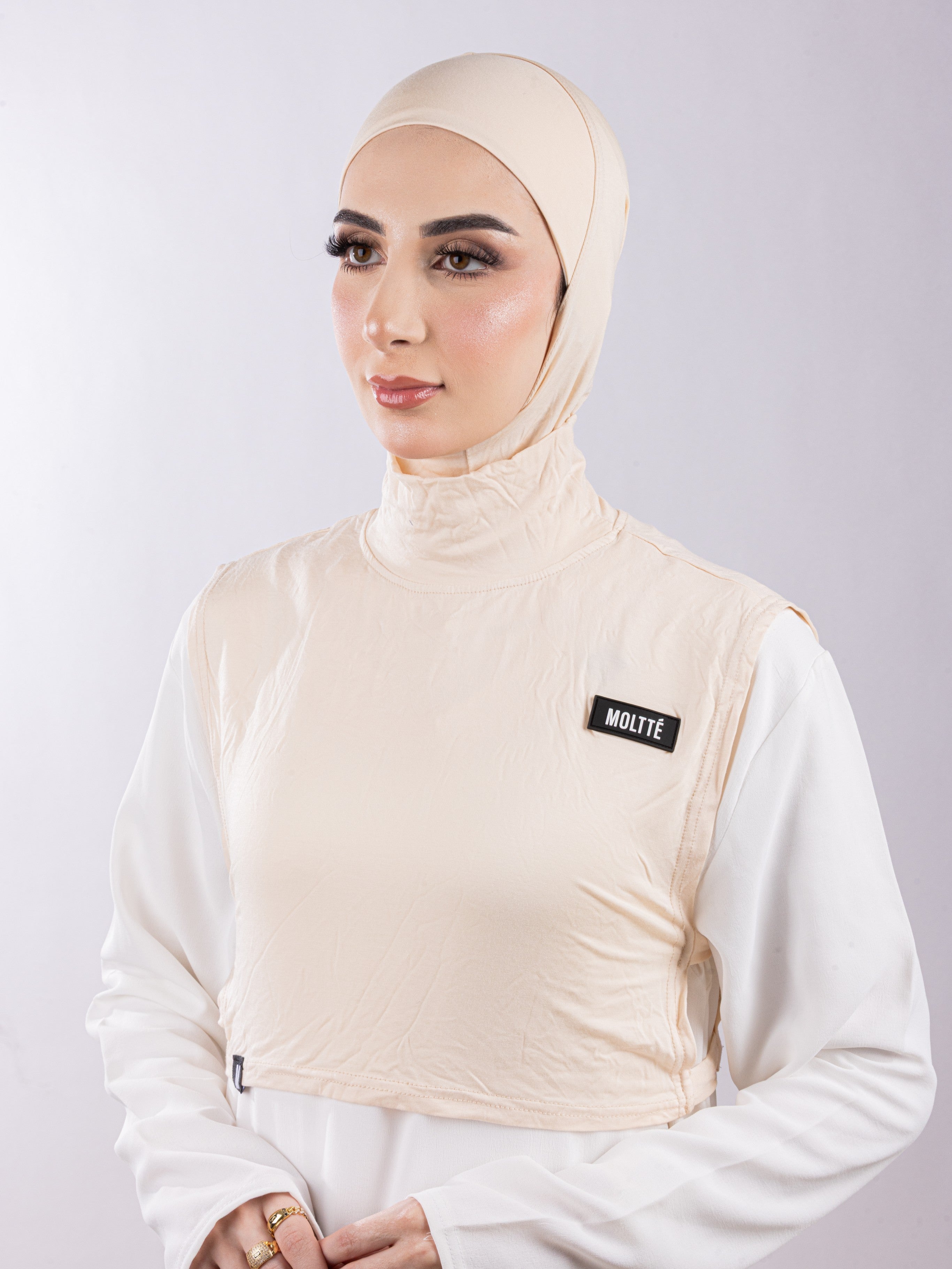 Matching Set - Full Top Collar  & Full Coverage undercap | Creamy Beige ( 2 Pcs )