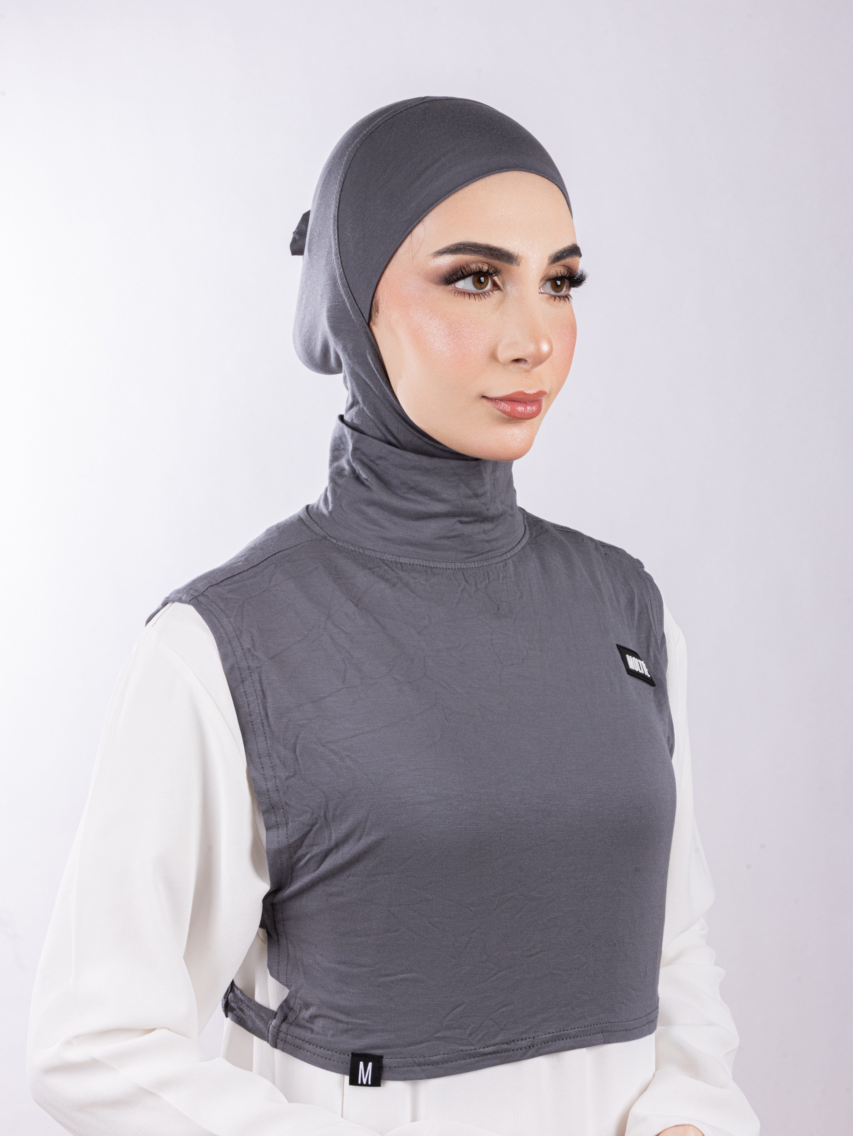 Matching Set - Full Top Collar  & Full Coverage undercap | Muted Grey ( 2 Pcs )