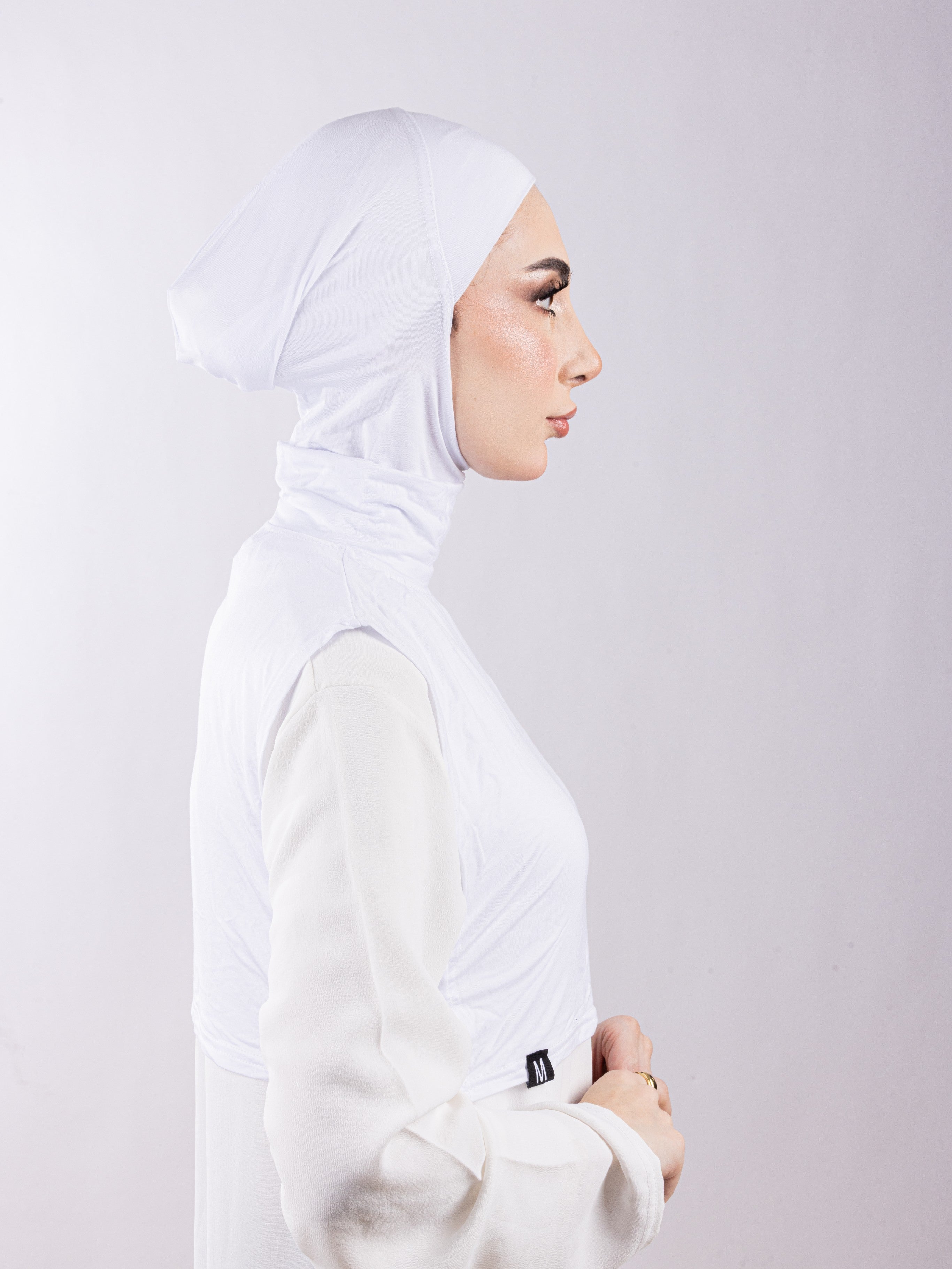 Matching Set - Full Top Collar  & Full Coverage undercap | White ( 2 Pcs )