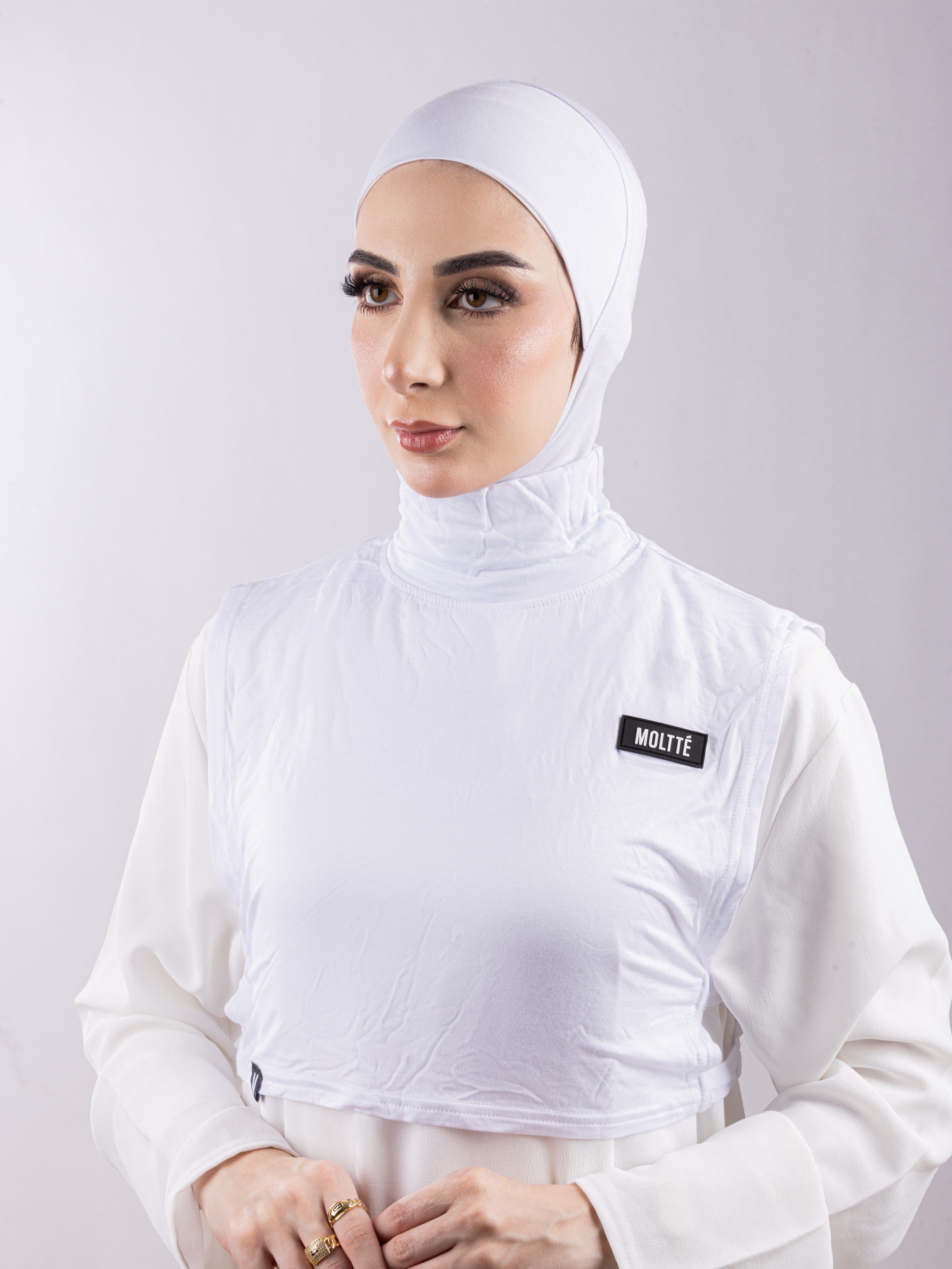 Matching Set - Full Top Collar  & Full Coverage undercap | White ( 2 Pcs )