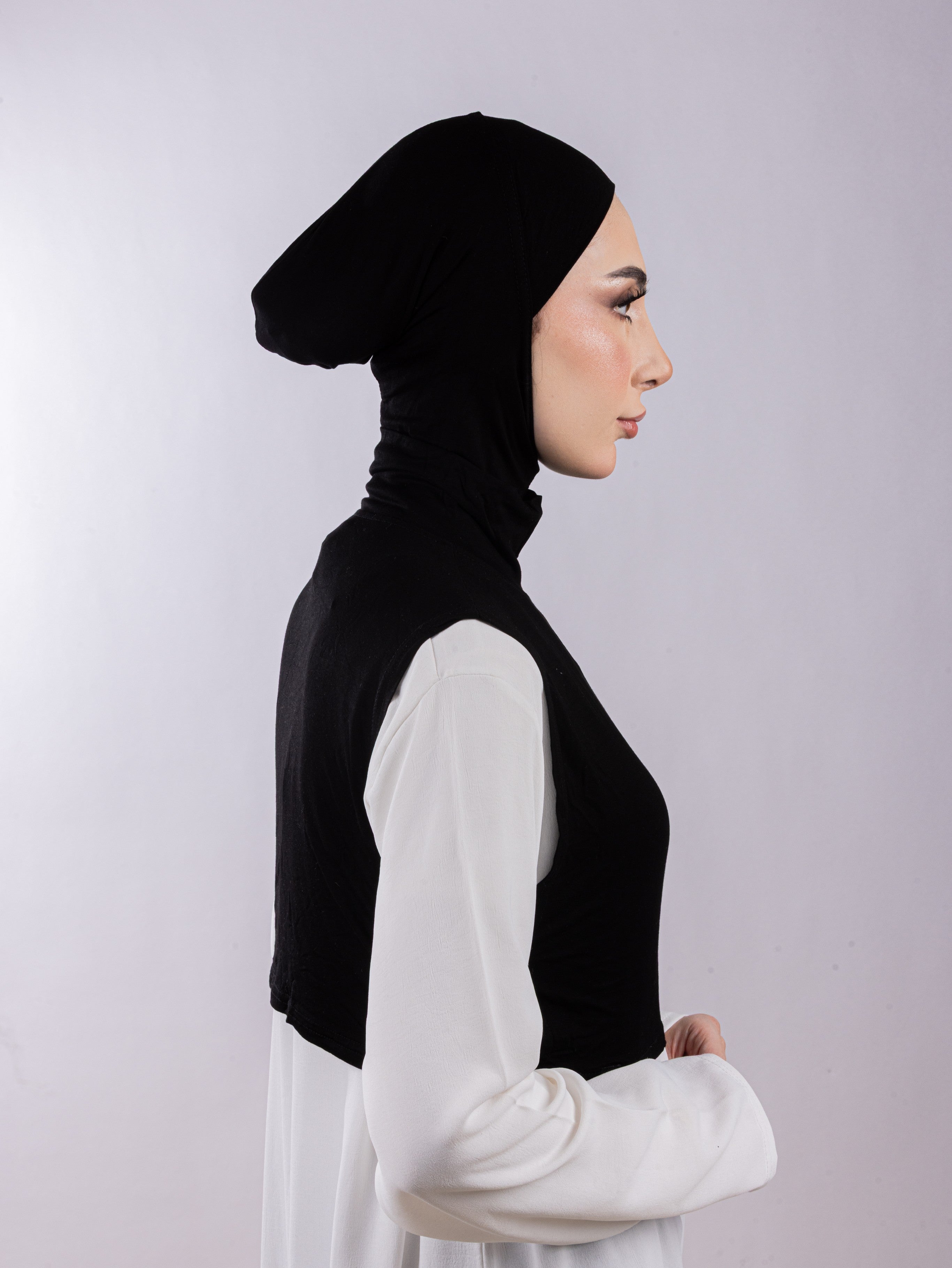 Matching Set - Full Top Collar  & Full Coverage undercap | Black ( 2 Pcs )