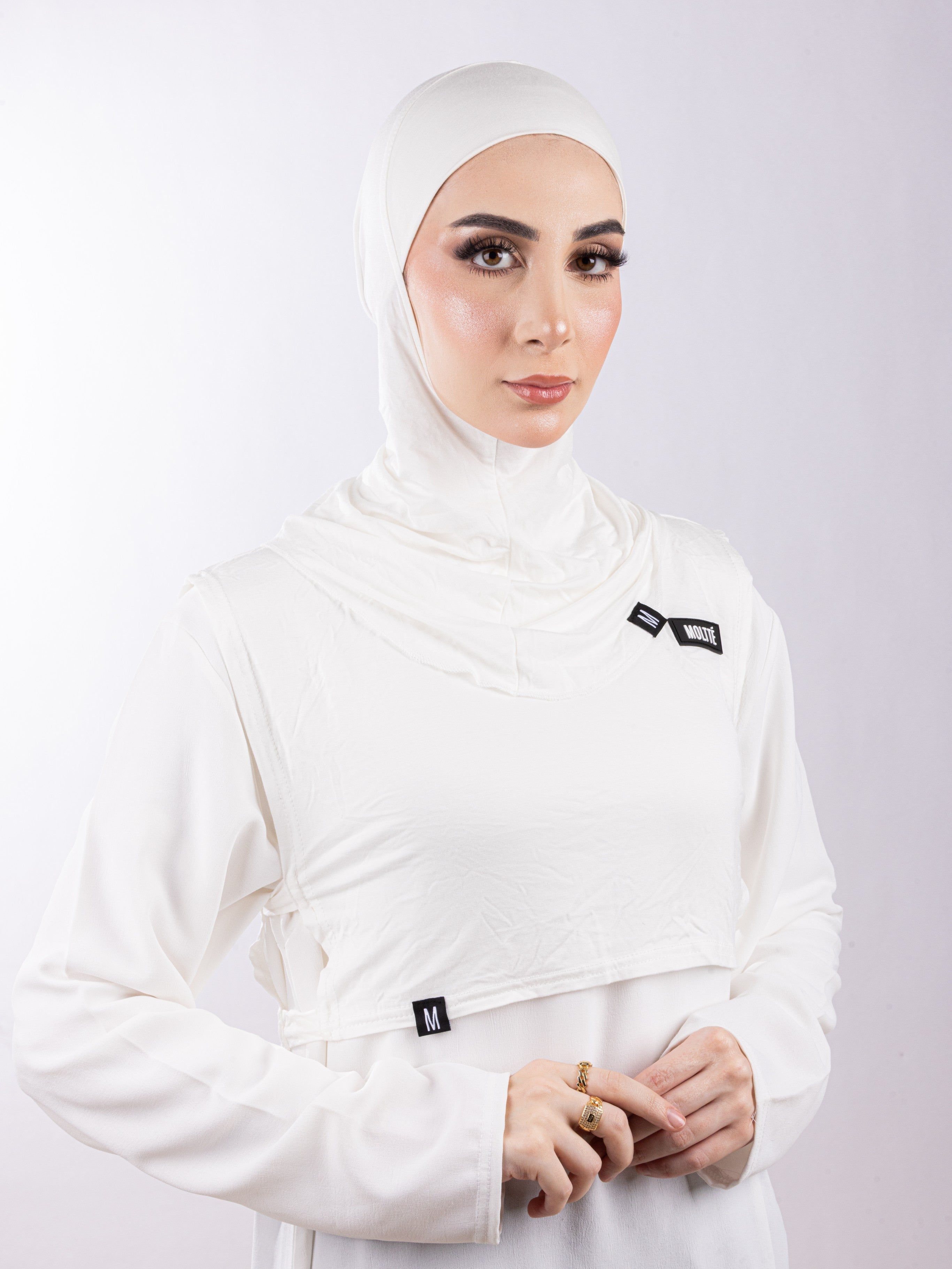 Matching Set - Full Top Collar  & Full Coverage undercap | Off White ( 2 Pcs )