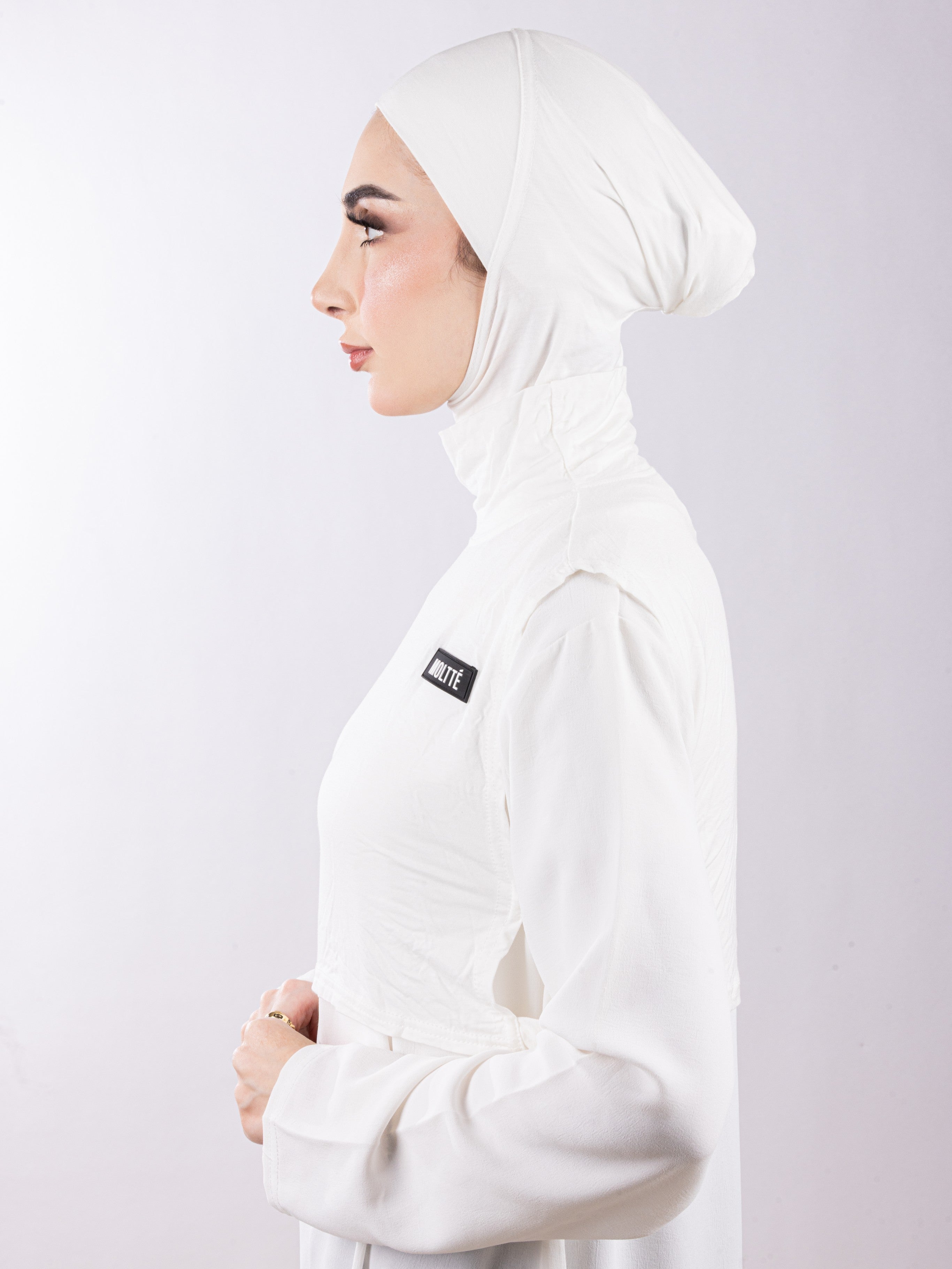 Matching Set - Full Top Collar  & Full Coverage undercap | Off White ( 2 Pcs )