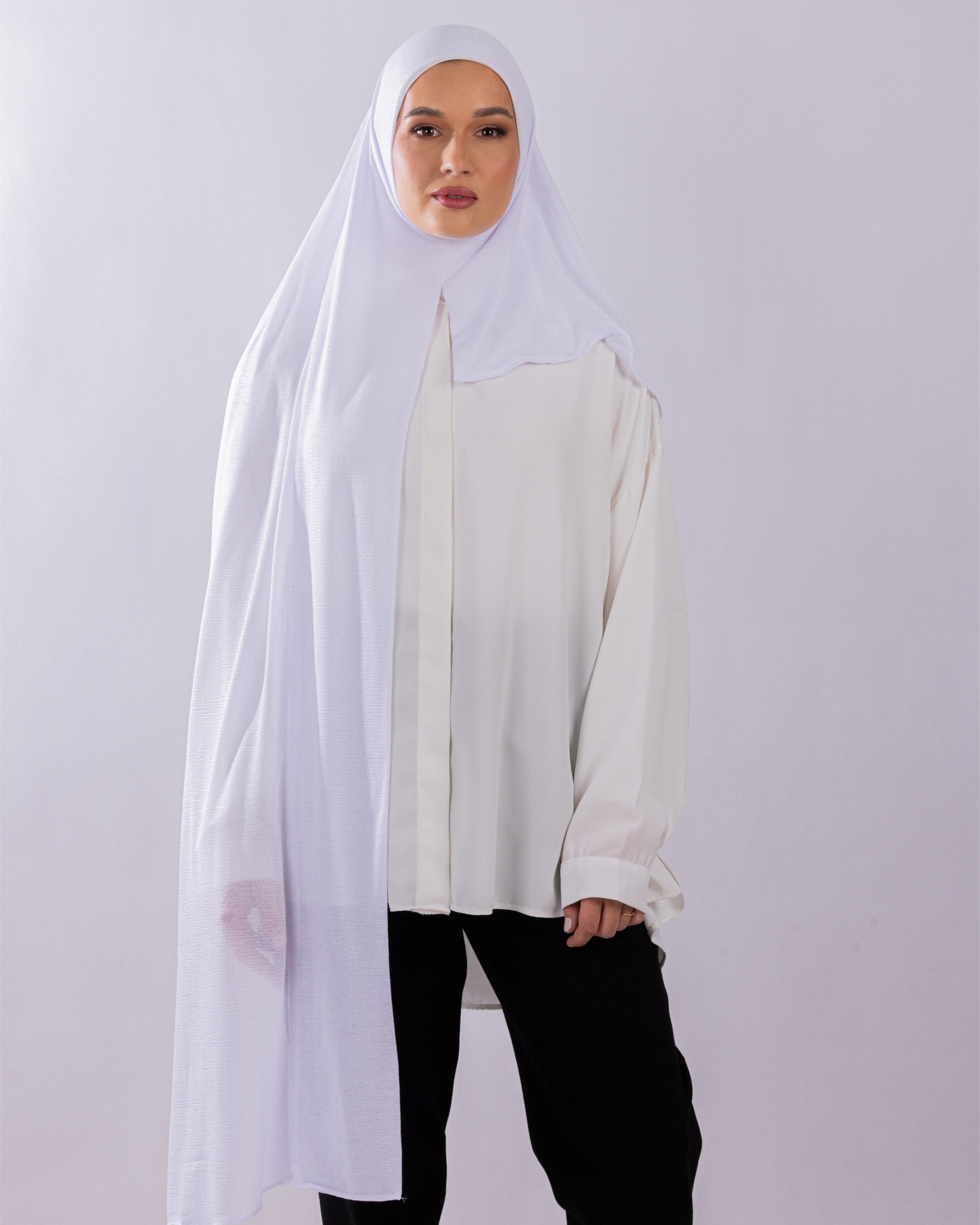 Easy To Wear Design | Malaysian Crush Cotton | White