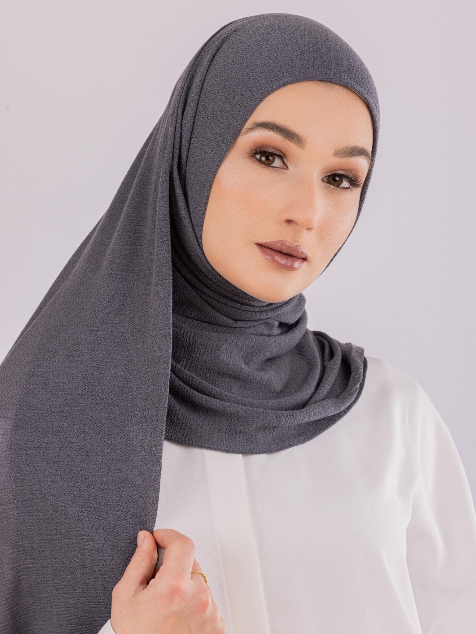 Easy To Wear Design | Malaysian Crush Cotton | Charcoal Purple - MOLTTE