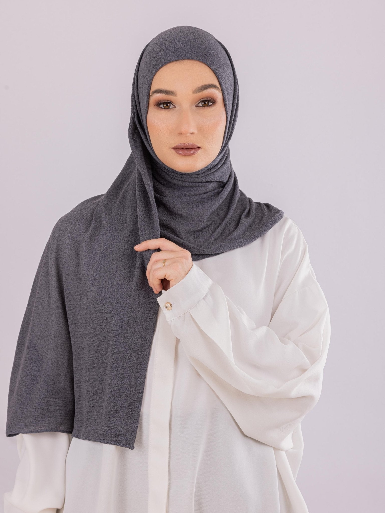 Easy To Wear Design | Malaysian Crush Cotton | Charcoal Purple - MOLTTE