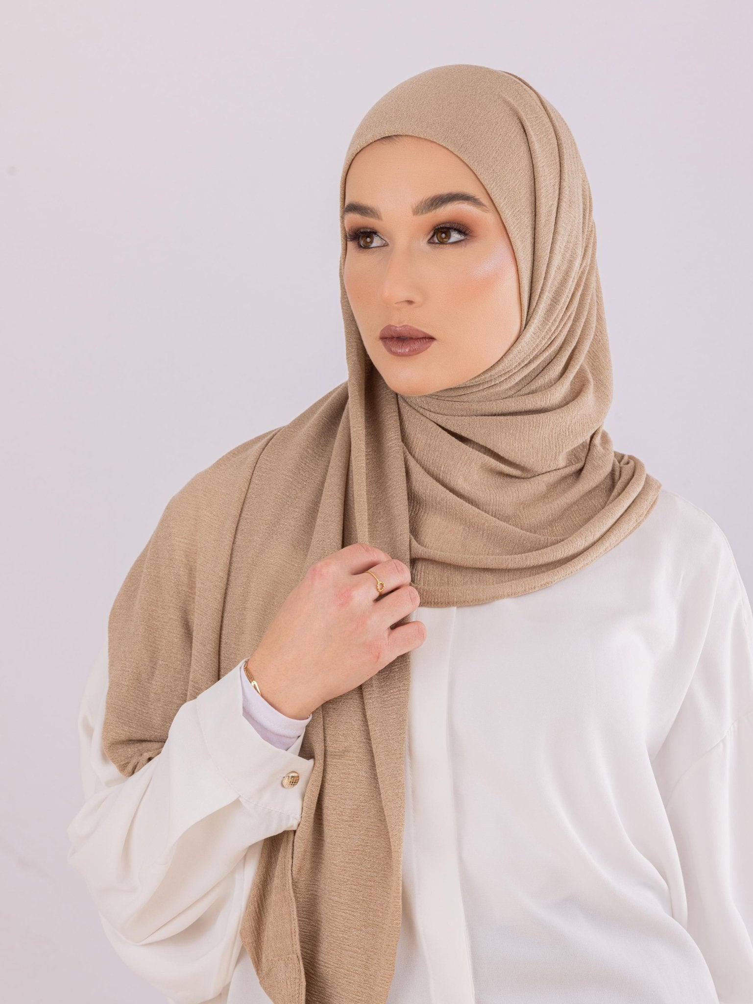 Easy To Wear Design | Malaysian Crush Cotton | Khaki Tan - MOLTTE