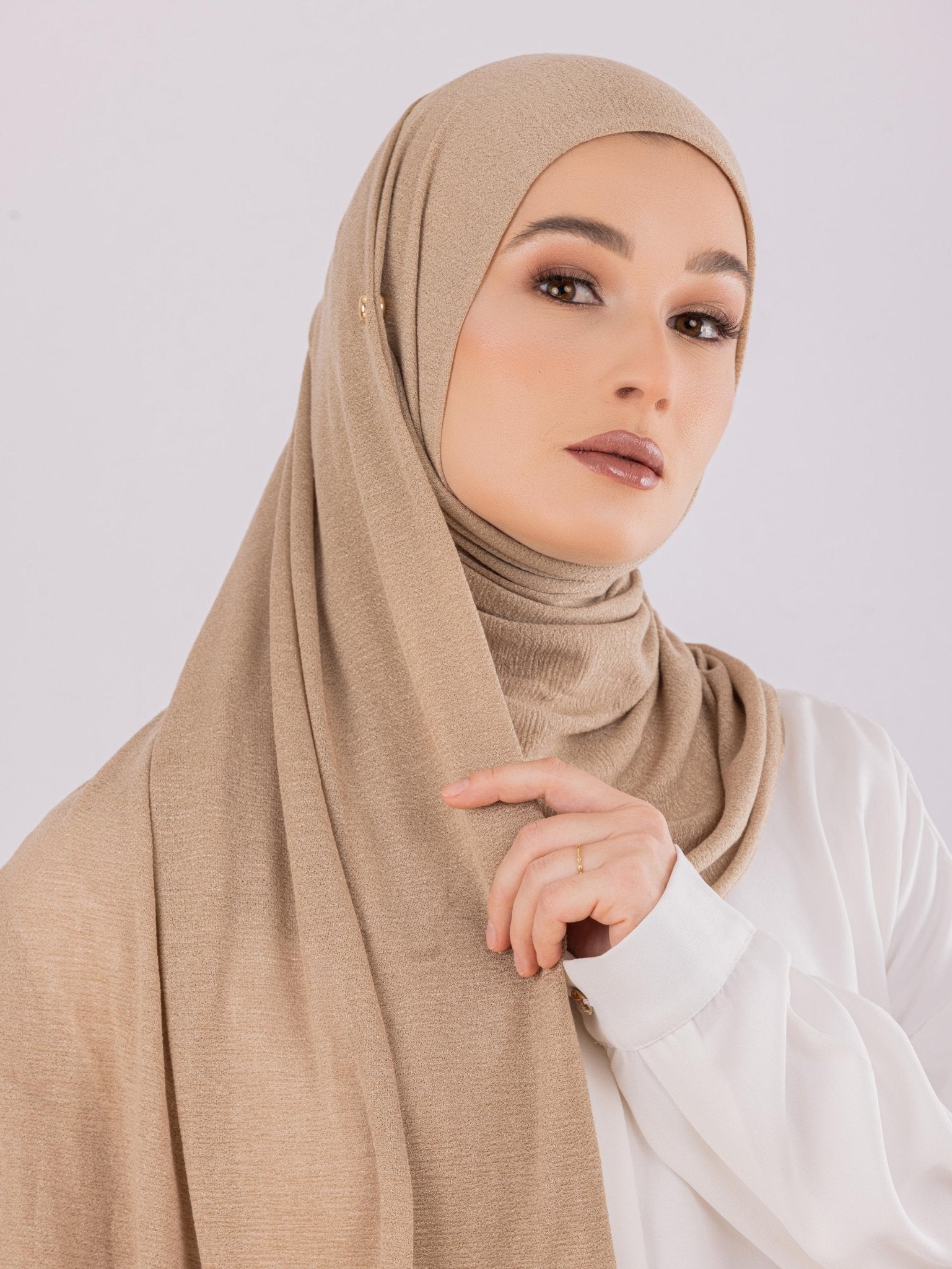 Easy To Wear Design | Malaysian Crush Cotton | Khaki Tan - MOLTTE