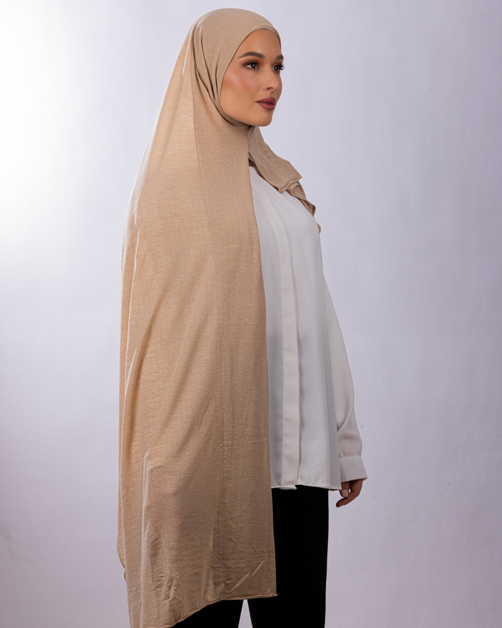 Easy To Wear Design | Malaysian Crush Cotton | Light Mocha - MOLTTE