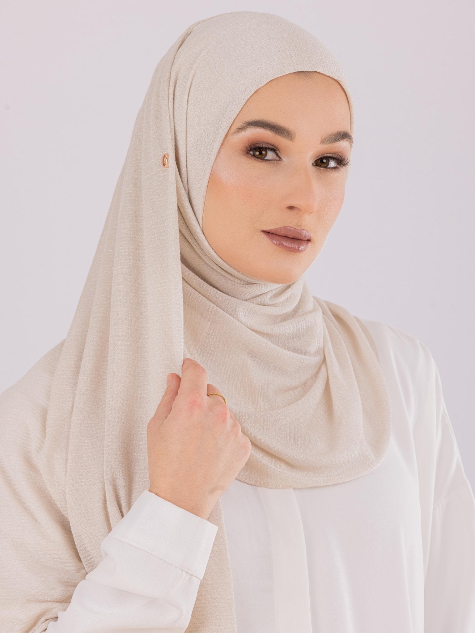 Easy To Wear Design | Malaysian Crush Cotton | Pale Beige - MOLTTE