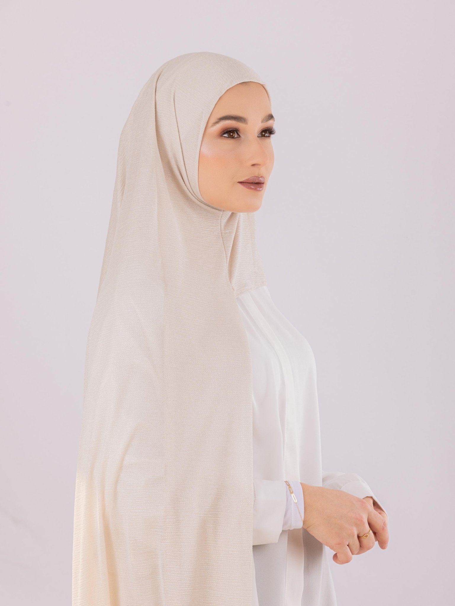 Easy To Wear Design | Malaysian Crush Cotton | Pale Beige - MOLTTE